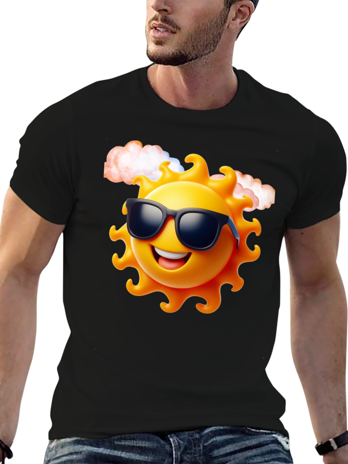Cool Sun Graphic Black T-Shirt