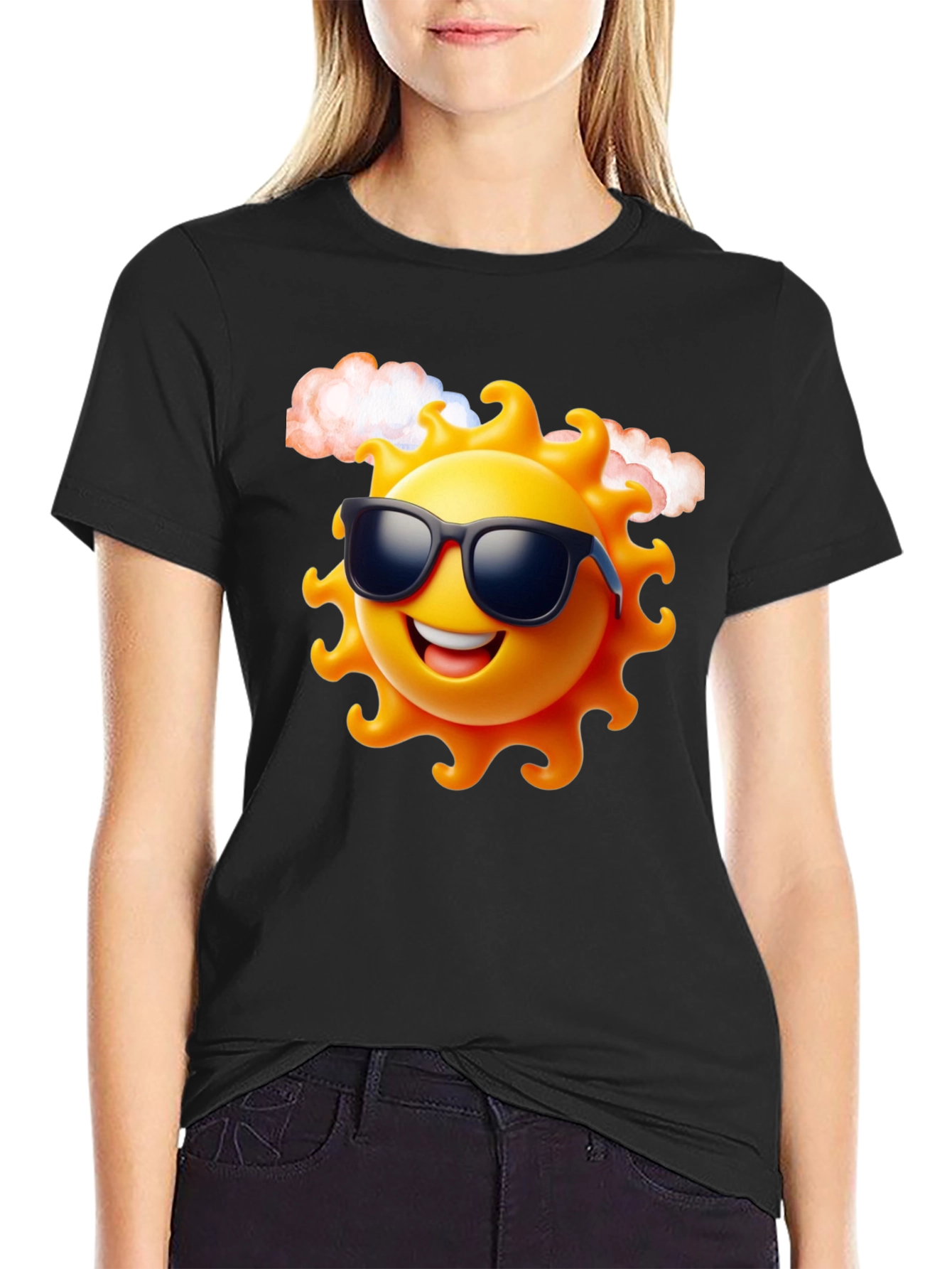 Cool Sun Graphic Black T-Shirt