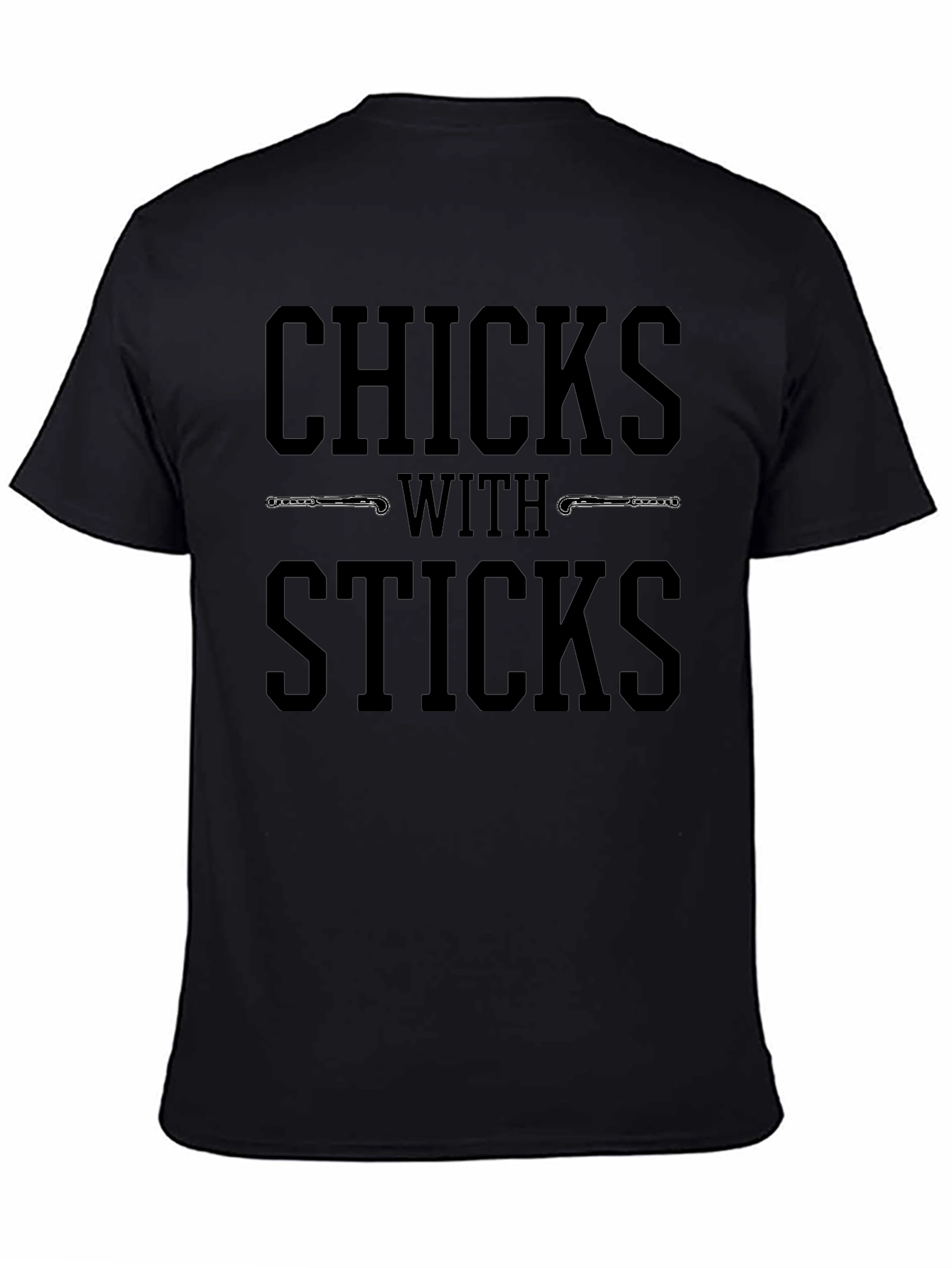 Chicks With Sticks Black T-Shirt