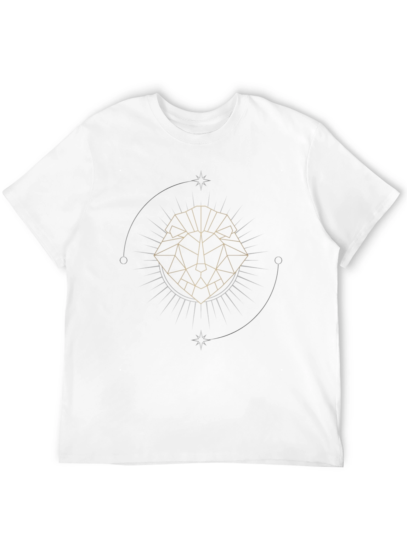 Geometric Lion Graphic Tee - Black