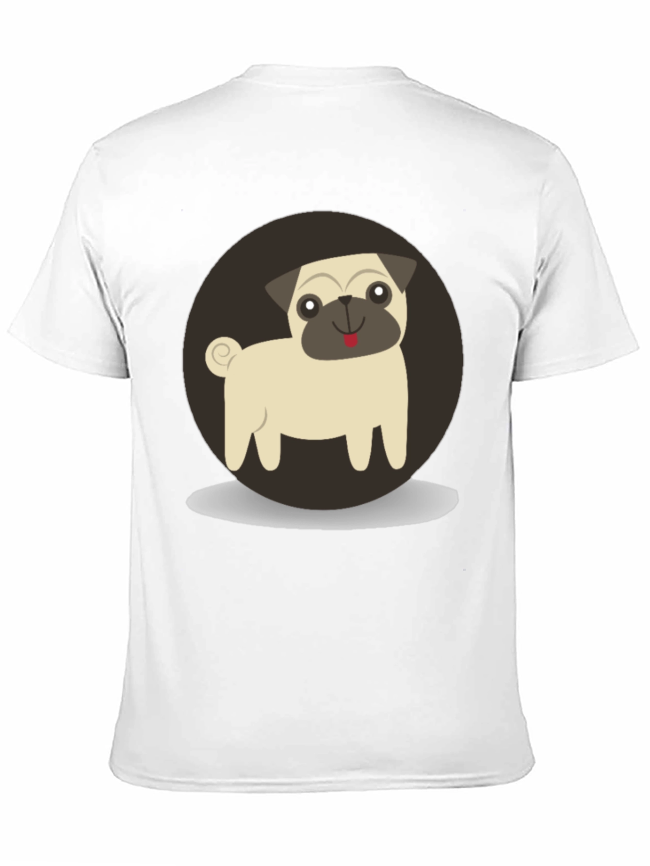 Cute Pug Graphic Tee - Black Cotton T-Shirt