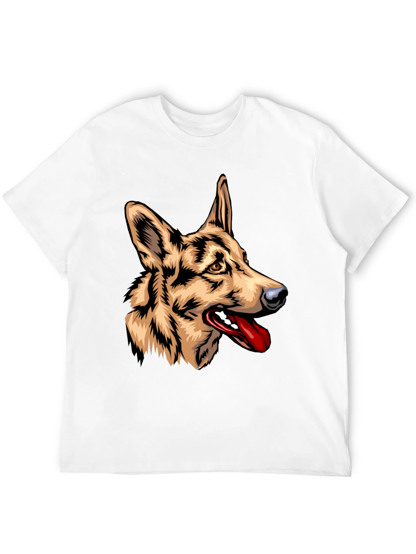 German Shepherd Graphic Print Black T-Shirt