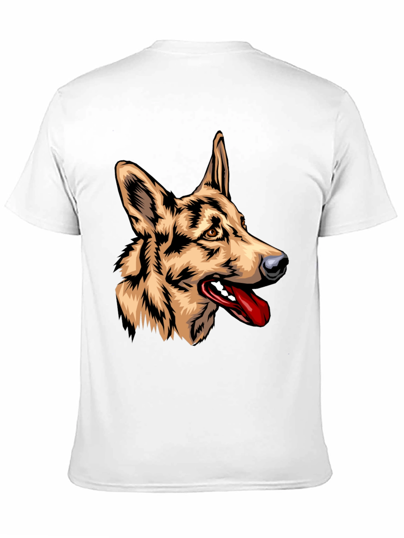 German Shepherd Graphic Print Black T-Shirt