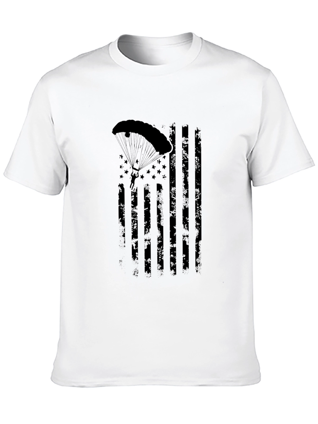 Parachutist American Flag Distressed Graphic Tee