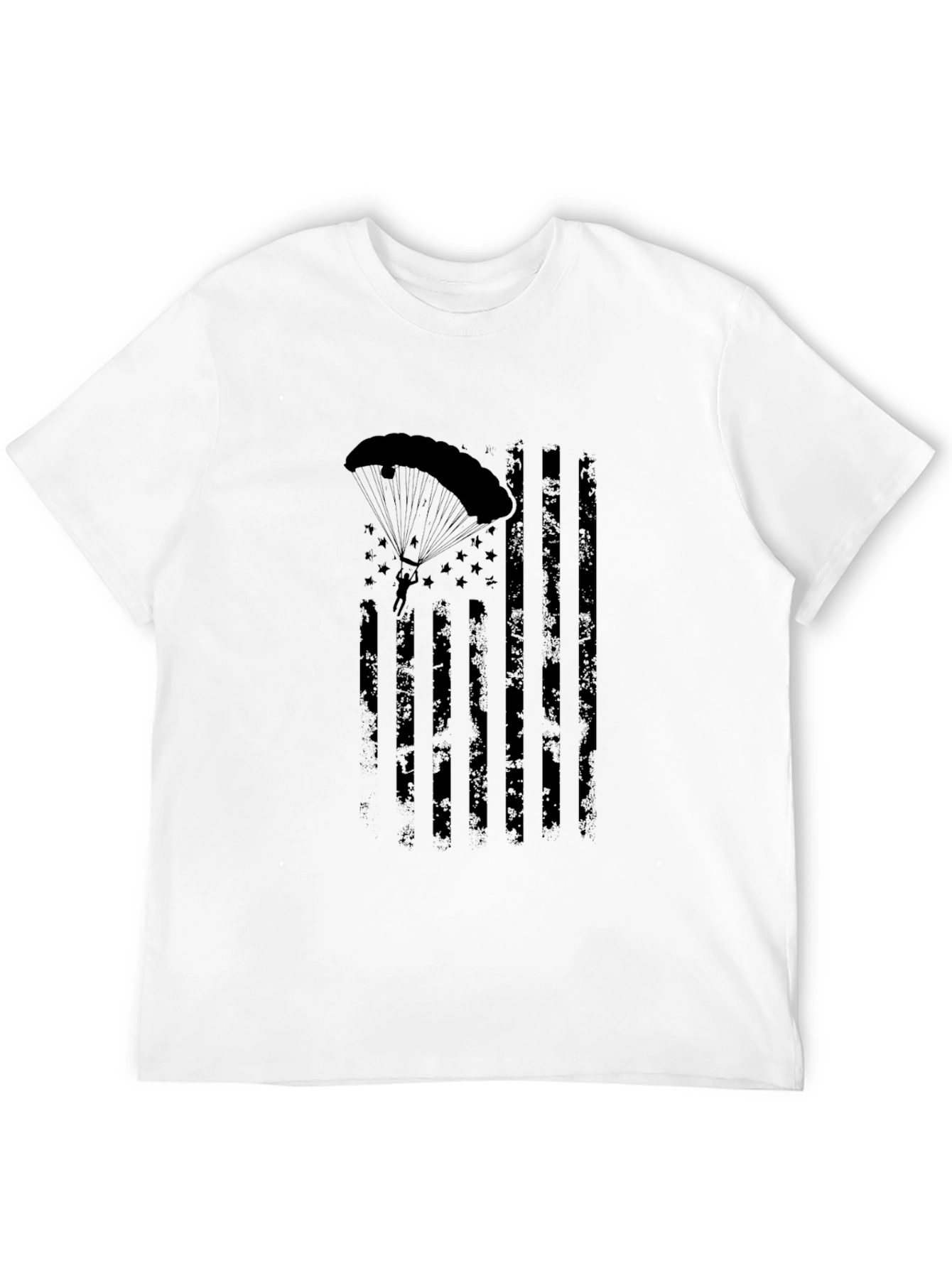 Parachutist American Flag Distressed Graphic Tee