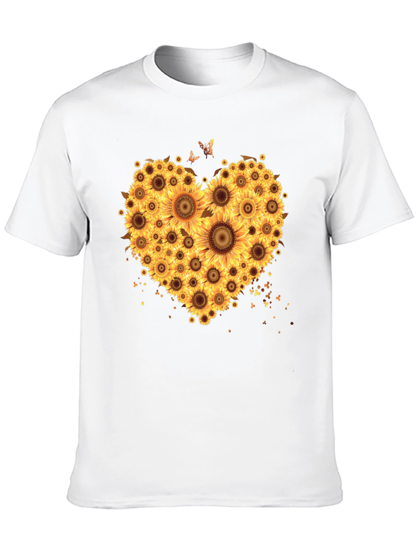 Sunflower Heart Graphic T-Shirt - Black