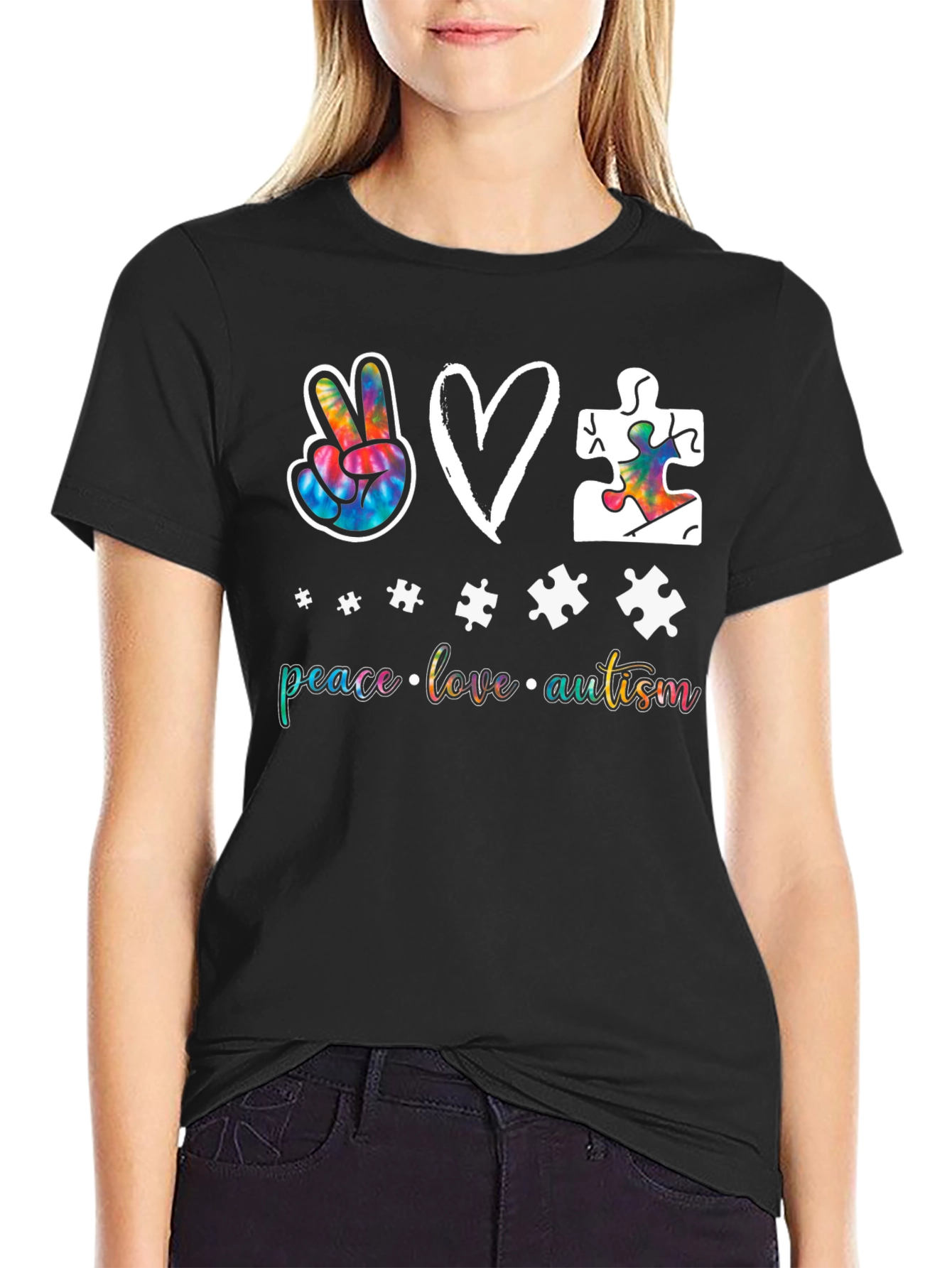 Peace Love Autism Graphic Tee