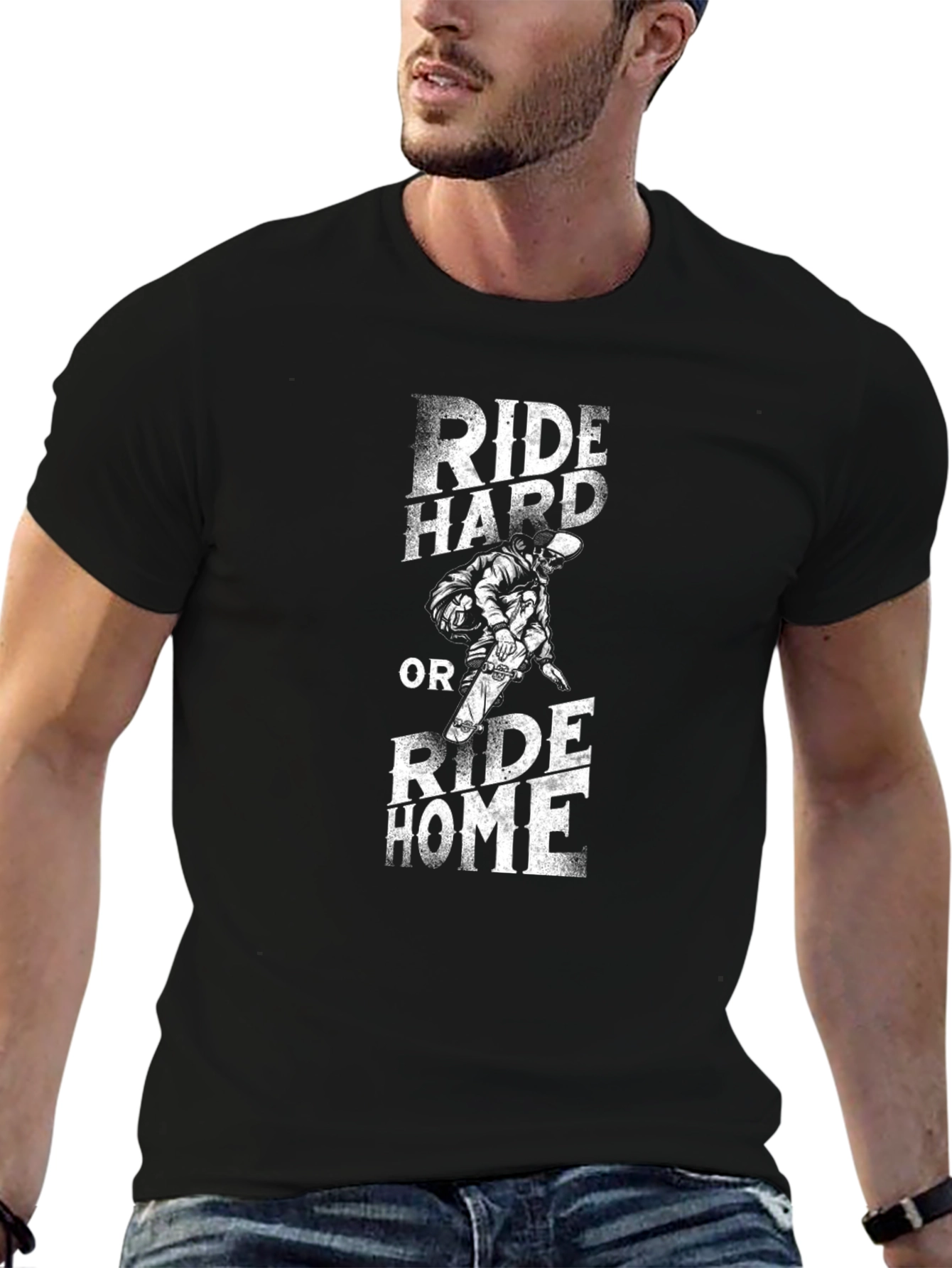 Ride Hard T-Shirt - Biker Style Graphic Tee