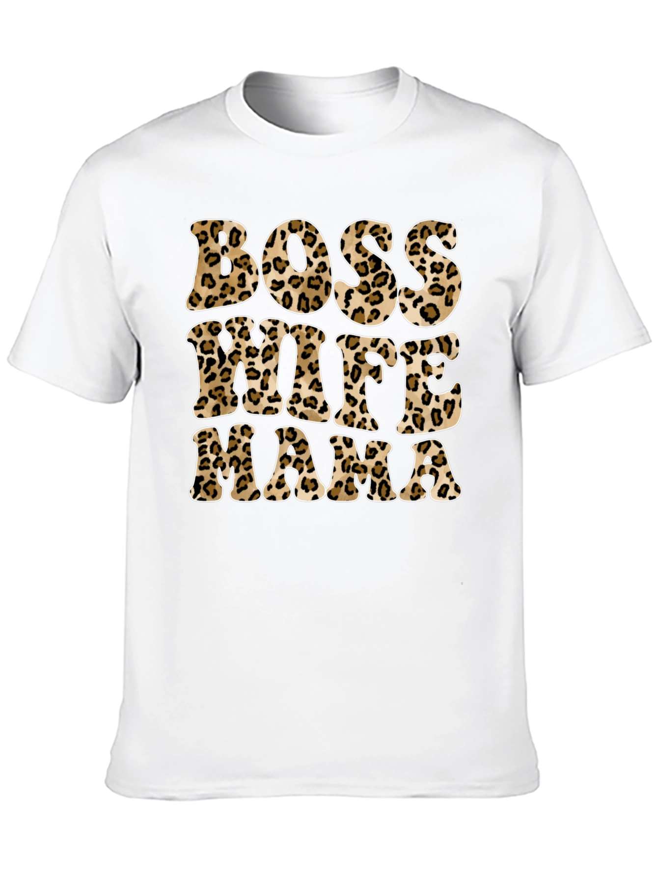 Boss Wife Mama Leopard Print Graphic Tee