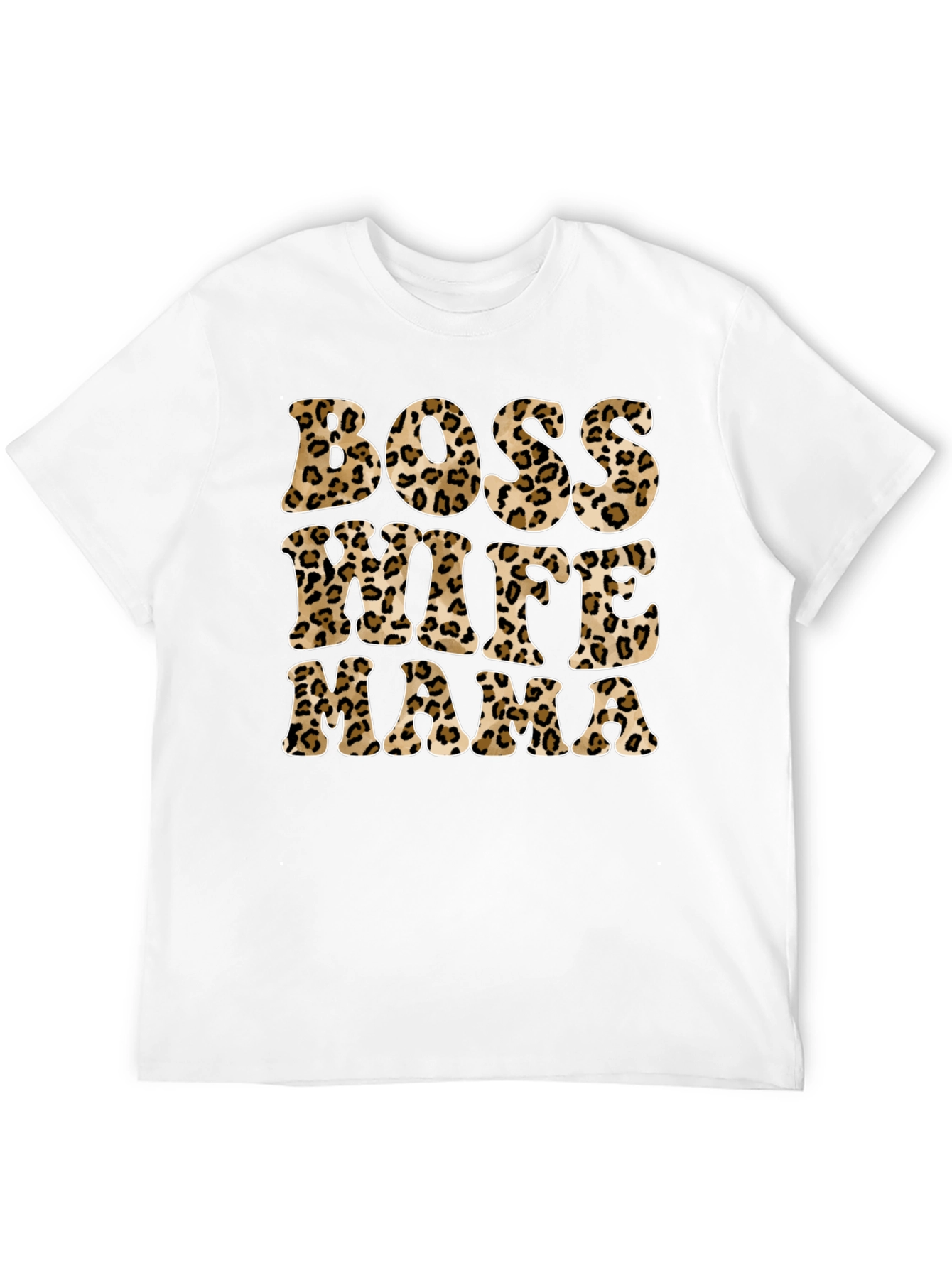 Boss Wife Mama Leopard Print Graphic Tee