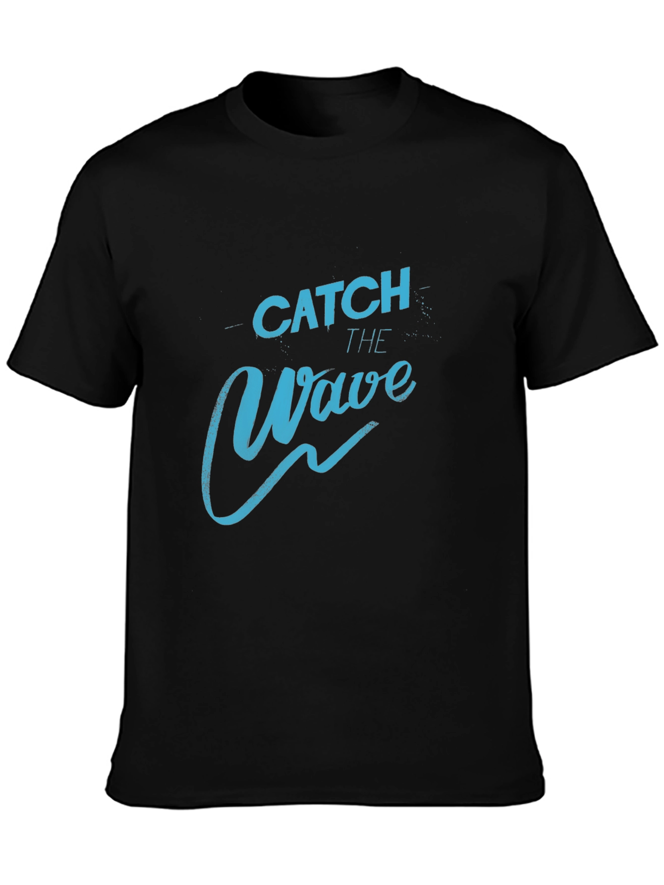 Catch the Wave Graphic Tee - Black Cotton T-Shirt