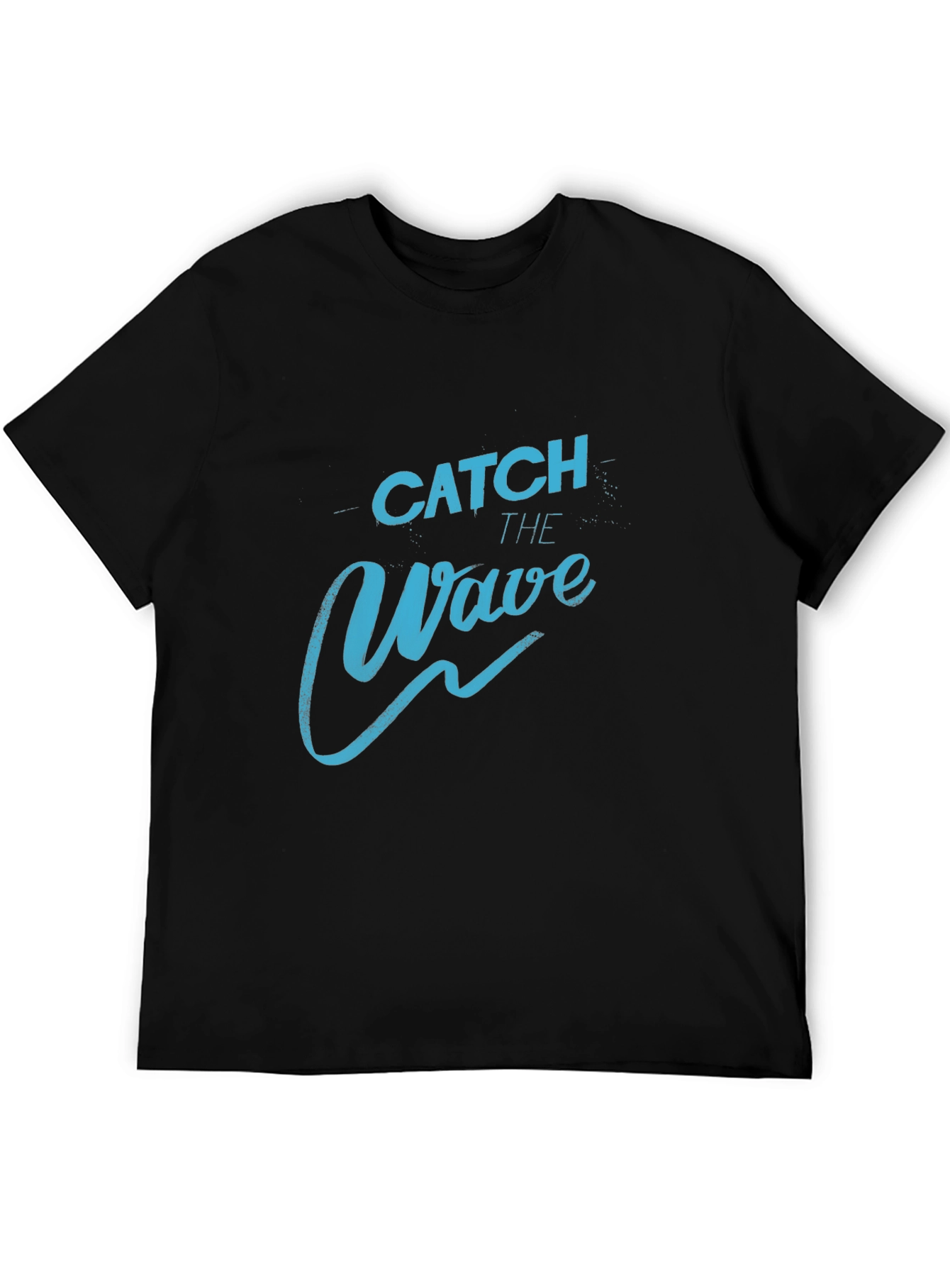 Catch the Wave Graphic Tee - Black Cotton T-Shirt
