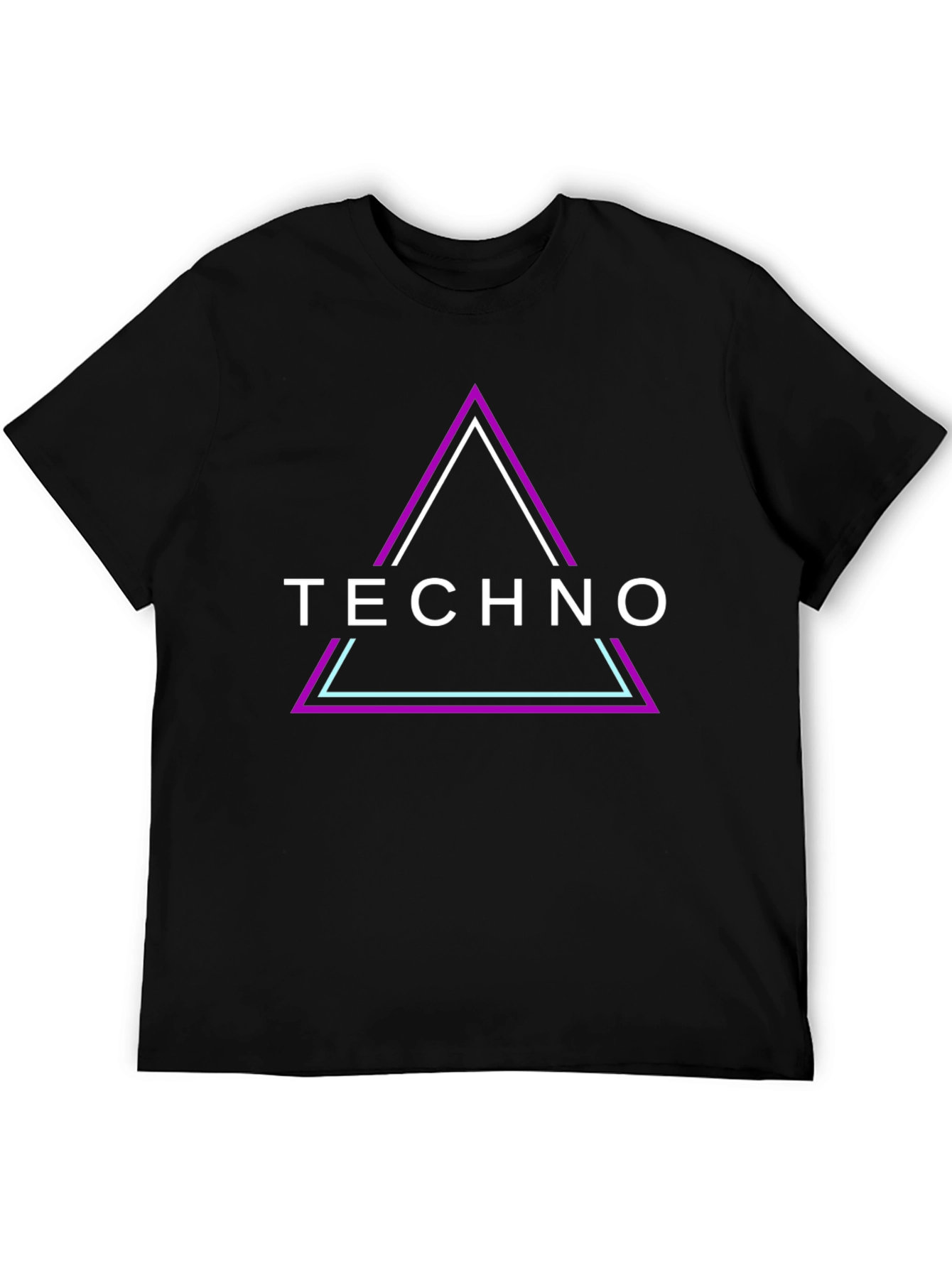 Techno Triangle Graphic Black T-Shirt