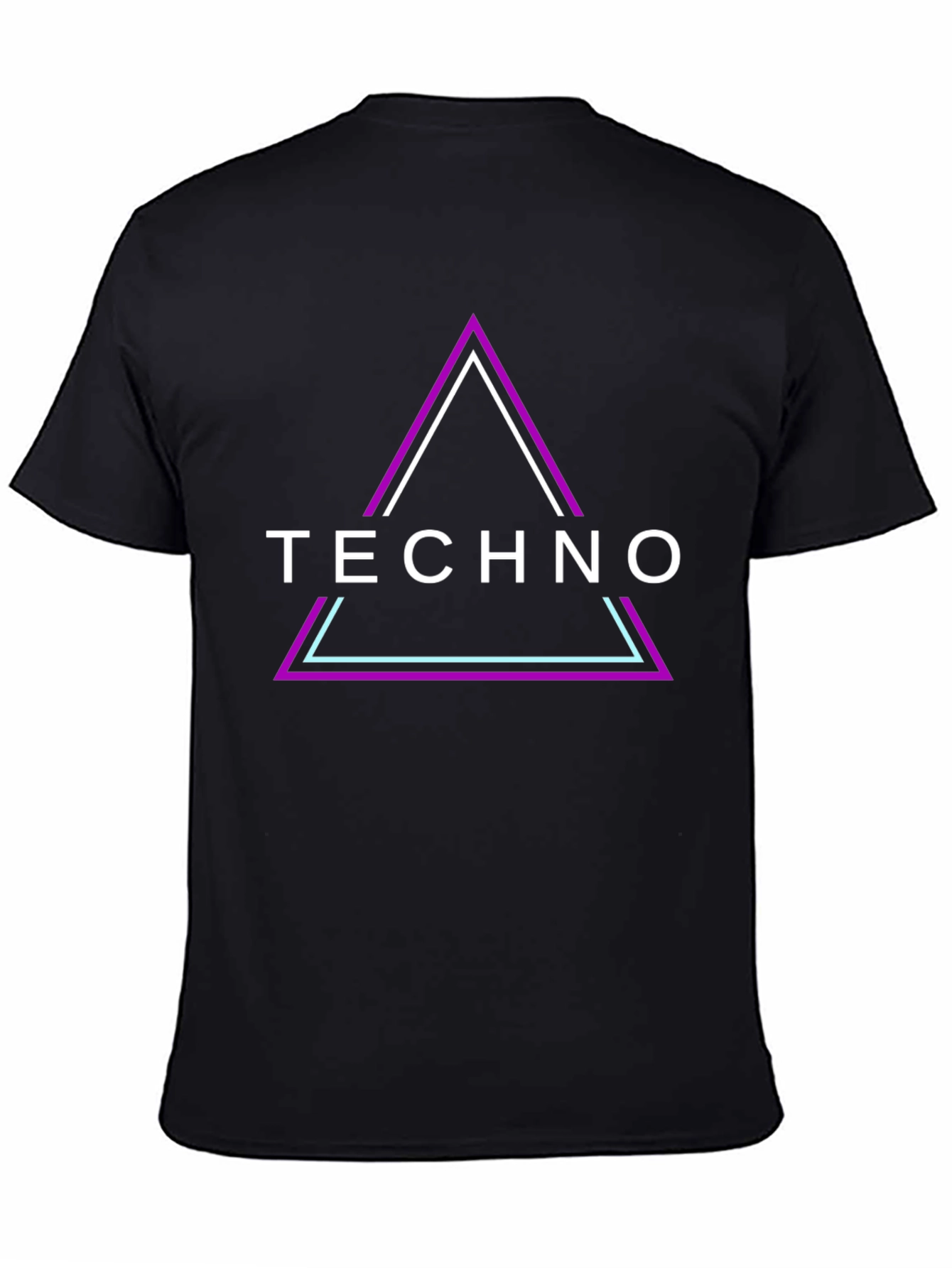 Techno Triangle Graphic Black T-Shirt