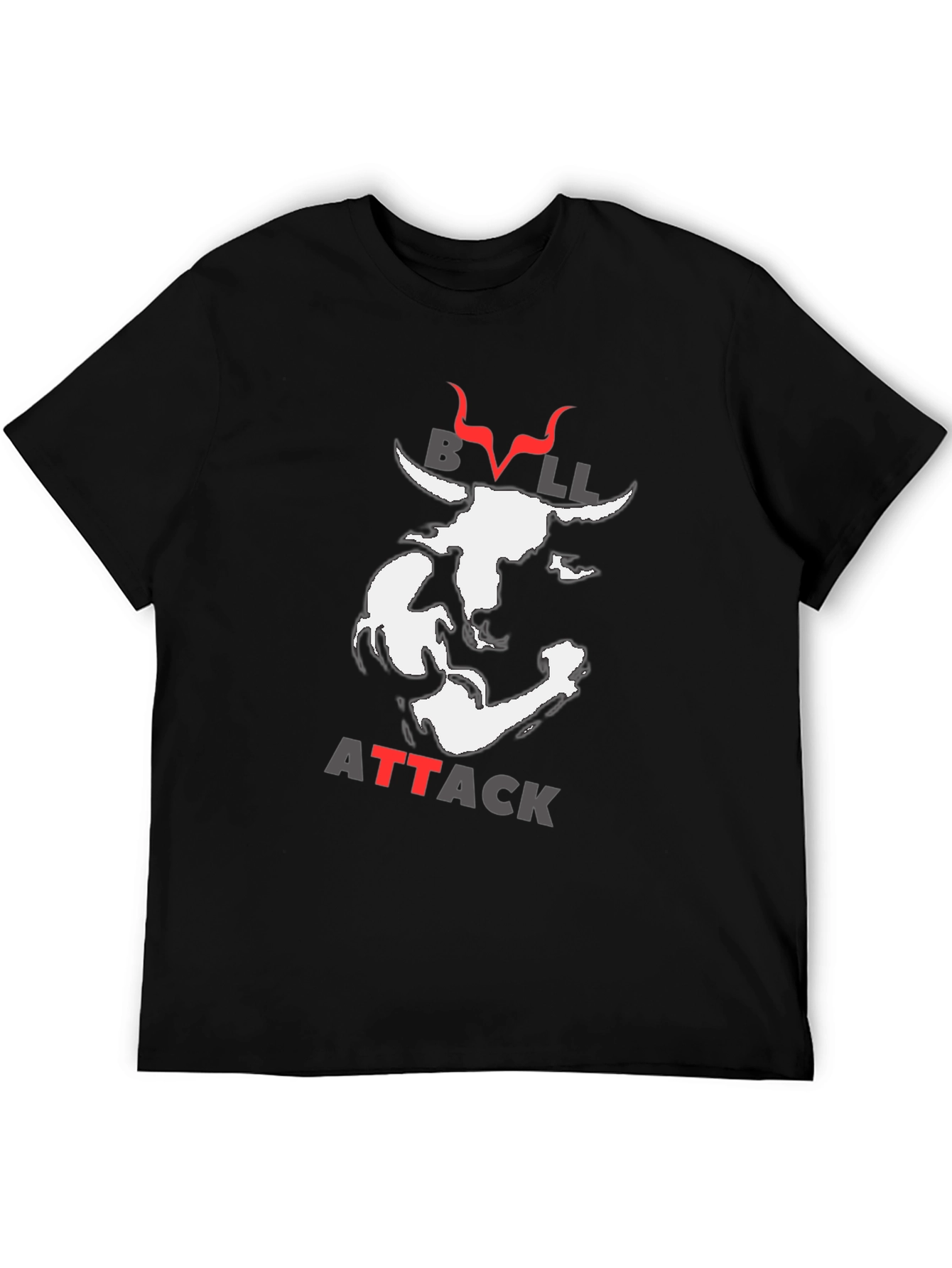 Bull Attack Graphic Print T-Shirt