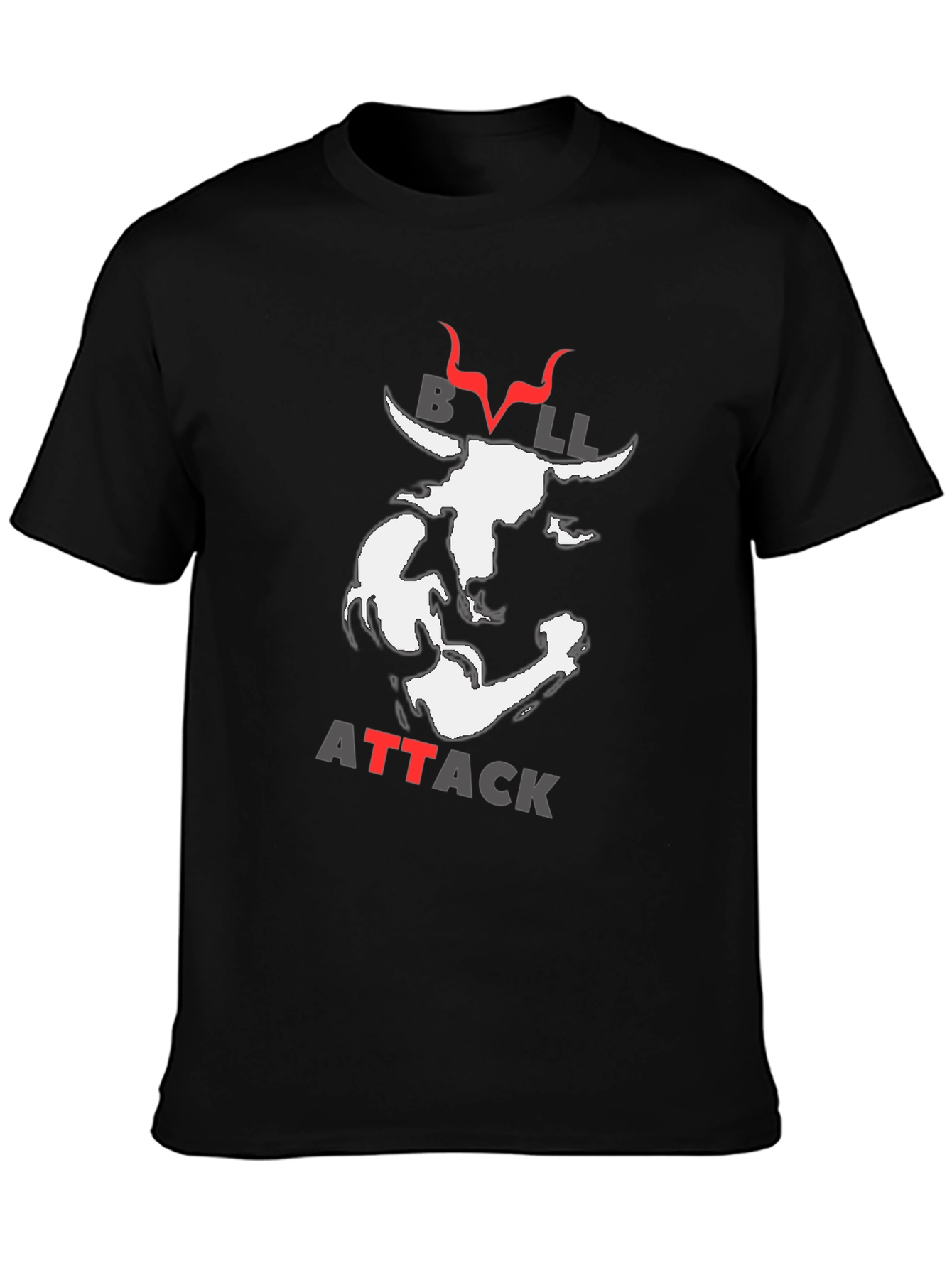 Bull Attack Graphic Print T-Shirt