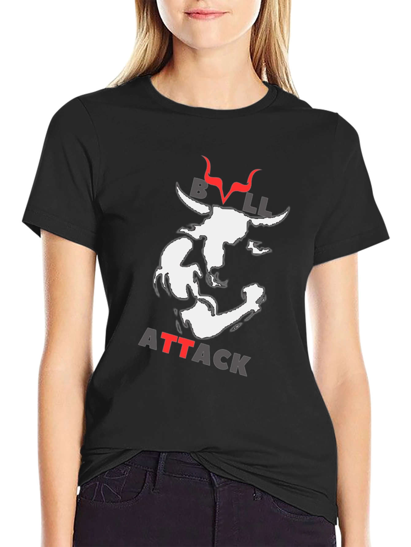 Bull Attack Graphic Print T-Shirt