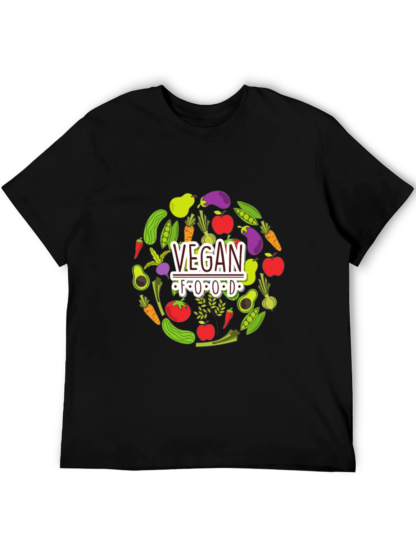 Vegan Food T-Shirt - Black Graphic Tee