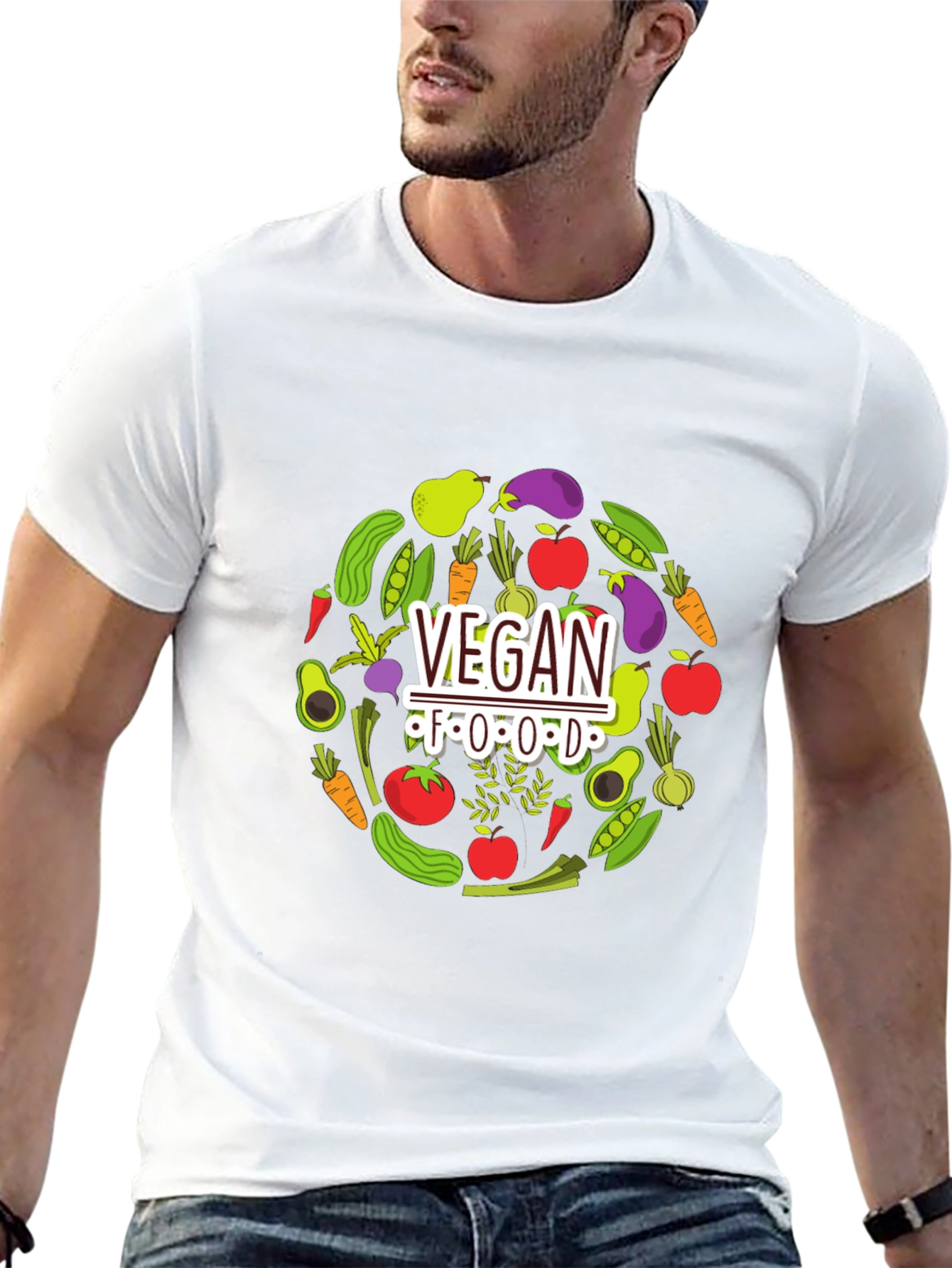Vegan Food T-Shirt - Black Graphic Tee