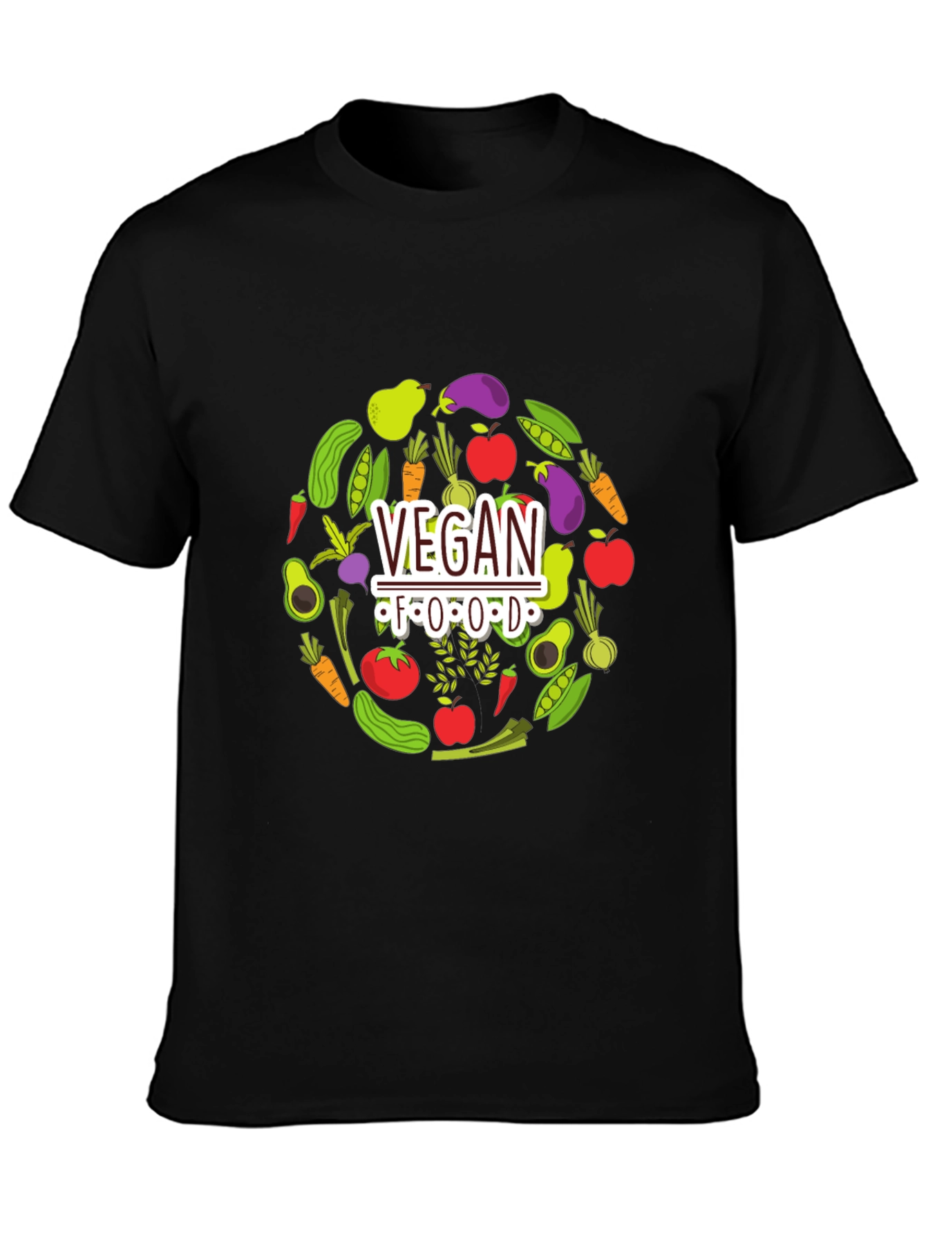 Vegan Food T-Shirt - Black Graphic Tee
