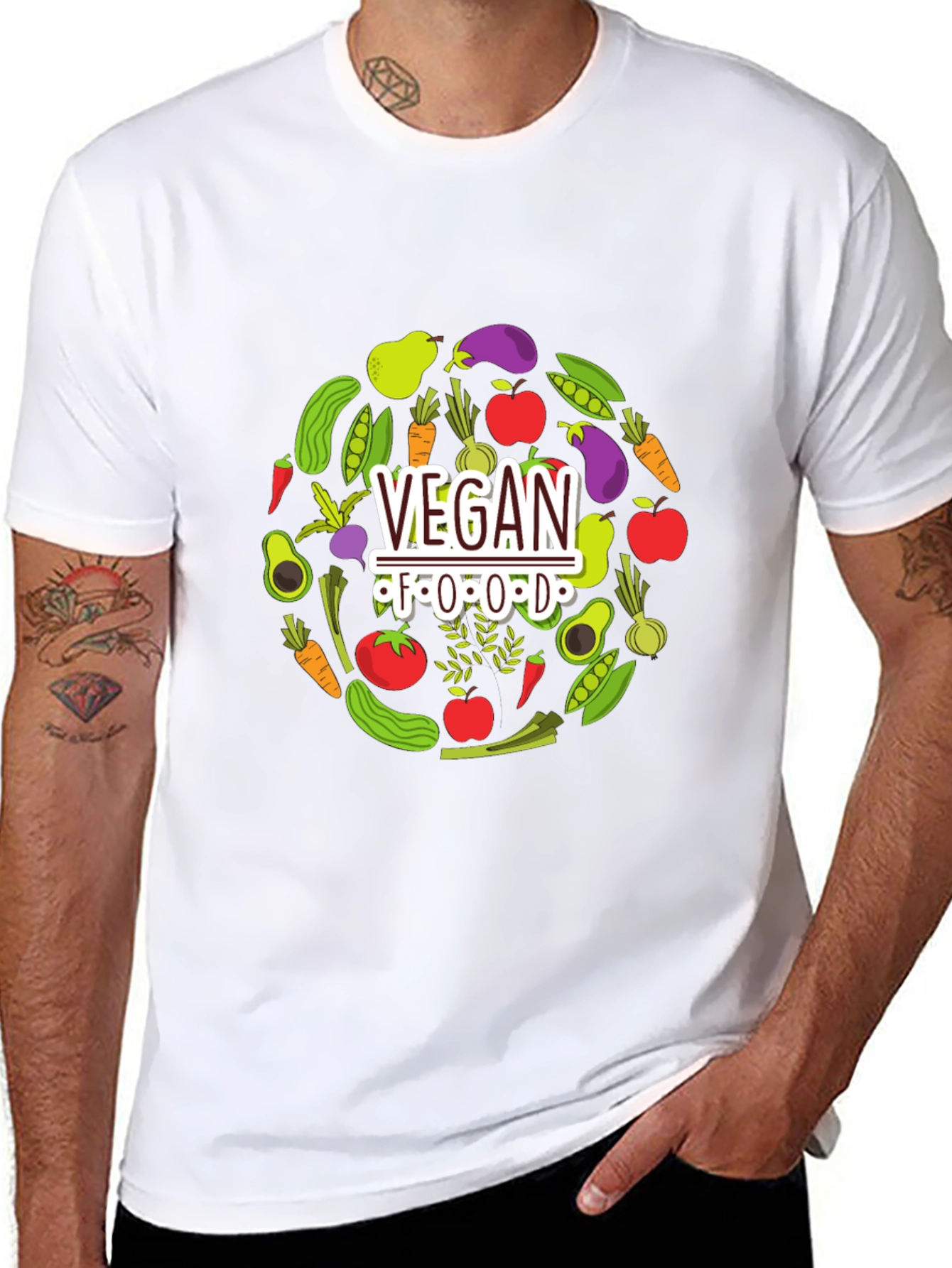 Vegan Food T-Shirt - Black Graphic Tee