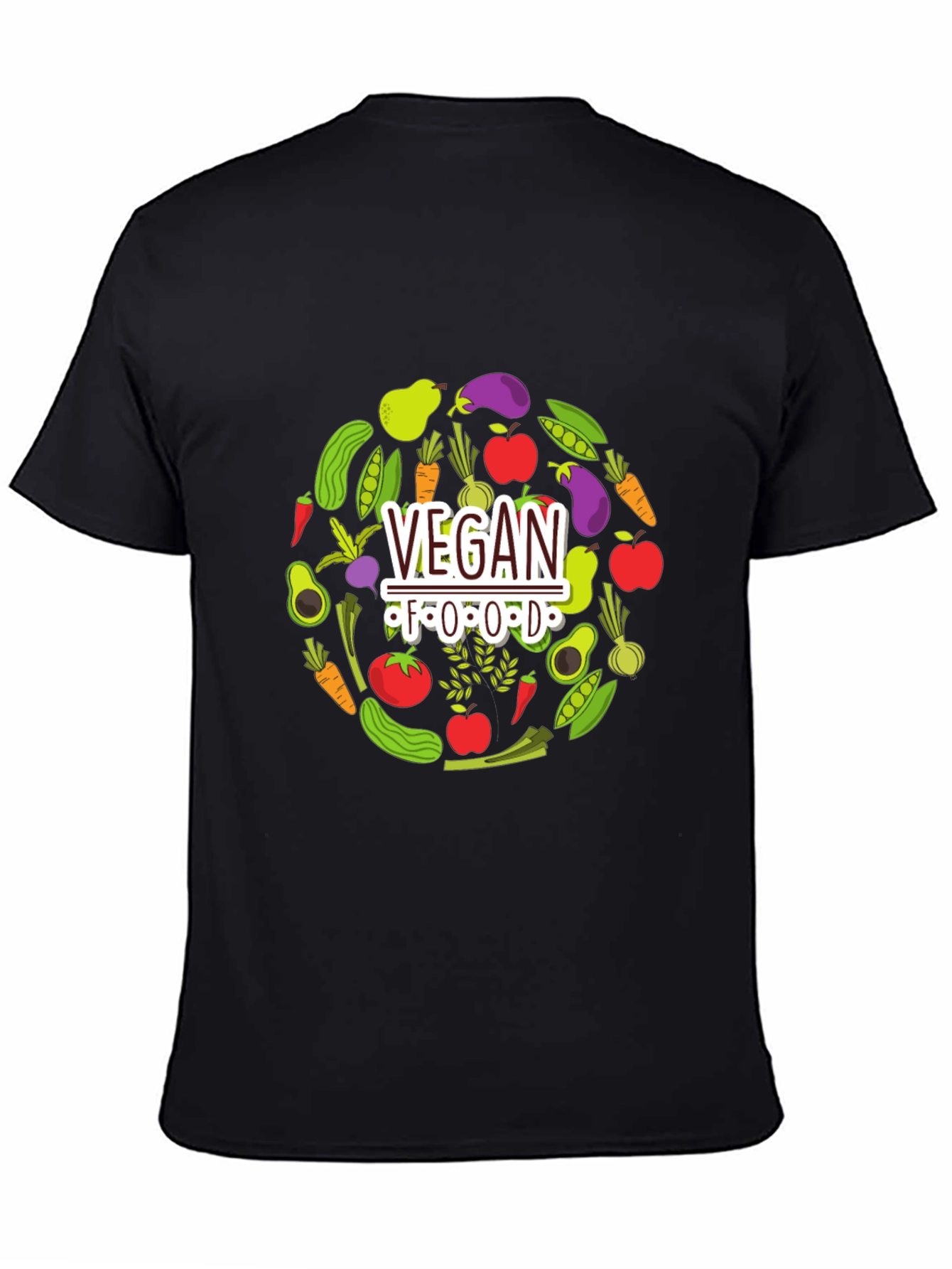 Vegan Food T-Shirt - Black Graphic Tee