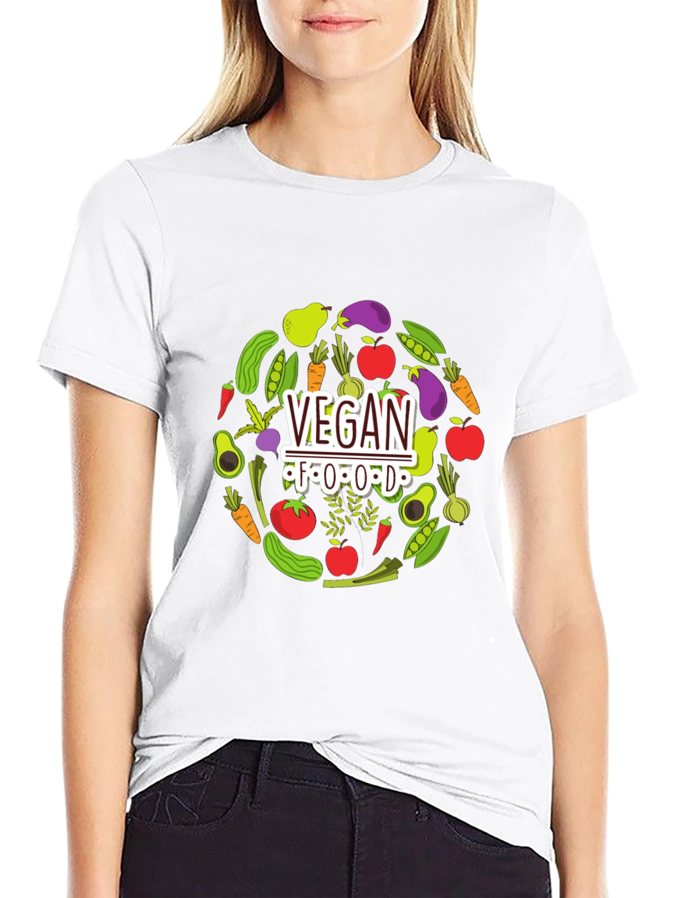 Vegan Food T-Shirt - Black Graphic Tee