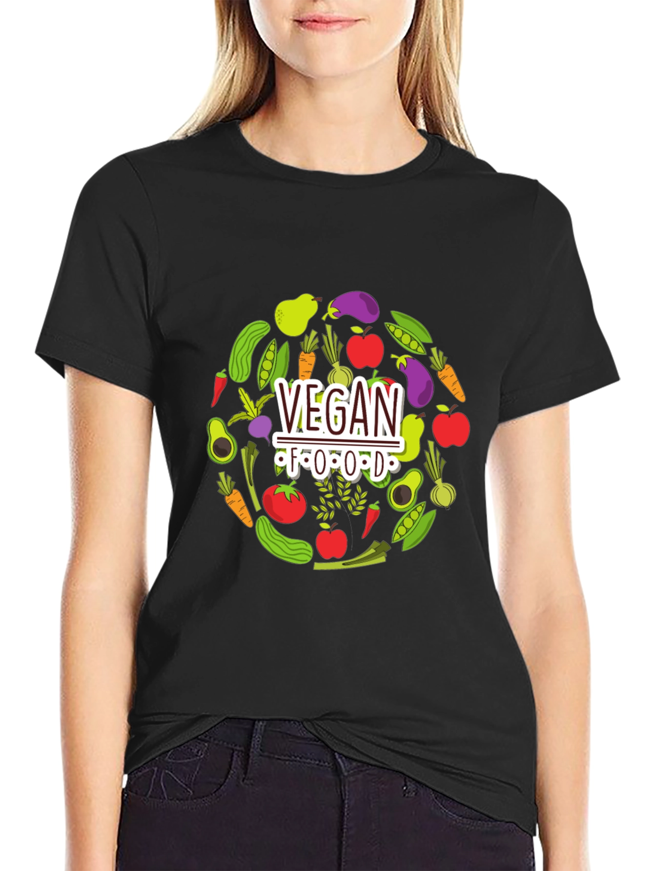 Vegan Food T-Shirt - Black Graphic Tee