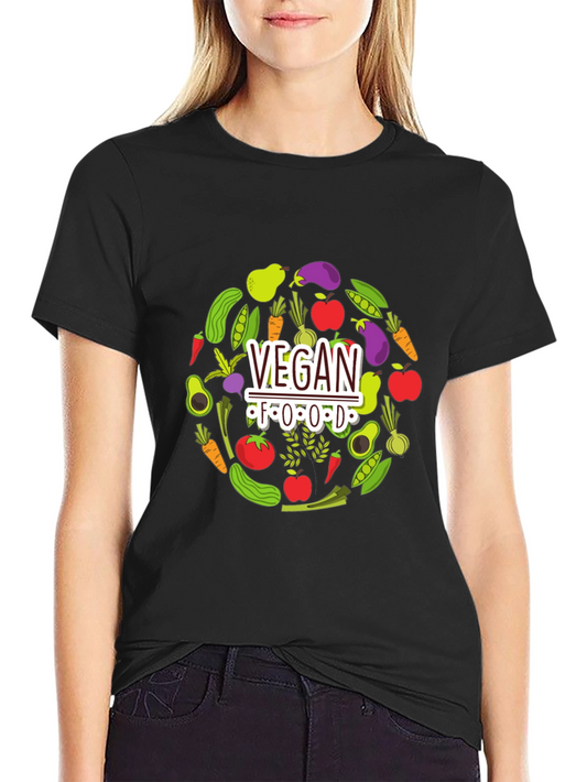 Vegan Food T-Shirt - Black Graphic Tee