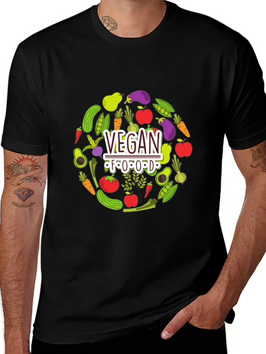 Vegan Food T-Shirt - Black Graphic Tee