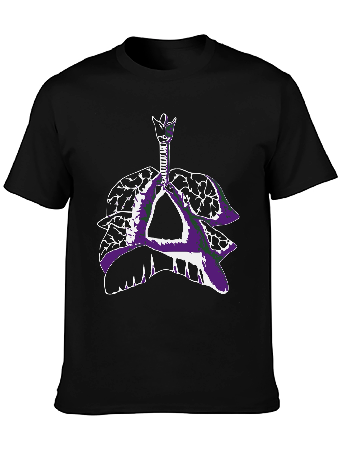 Anatomical Lungs T-Shirt - Black Graphic Tee