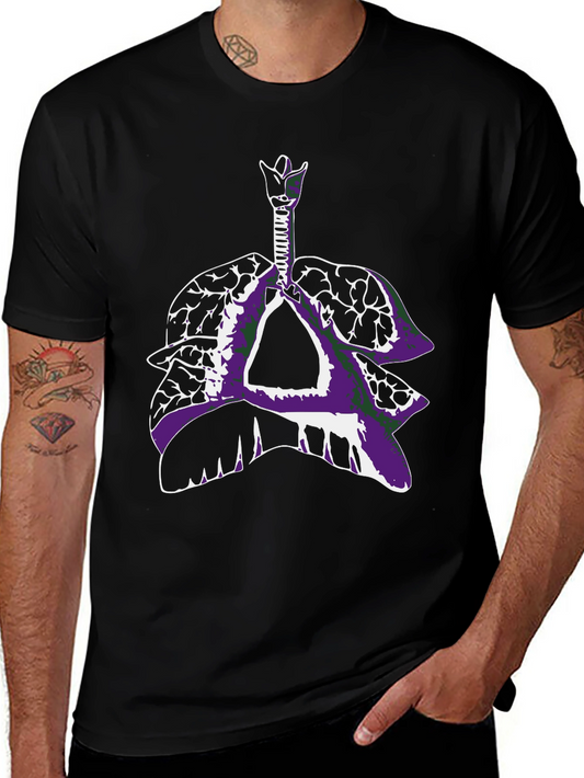 Anatomical Lungs T-Shirt - Black Graphic Tee