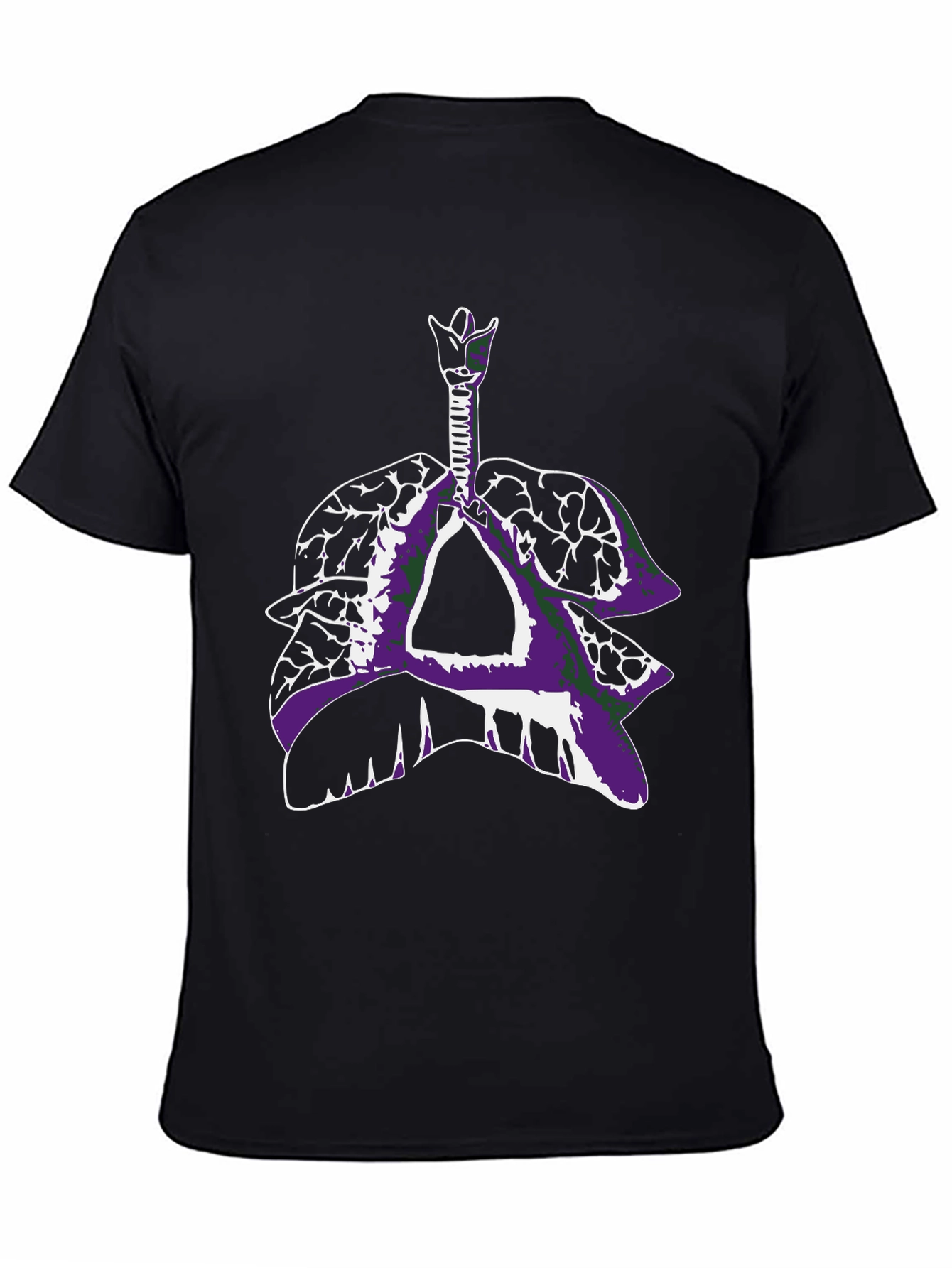 Anatomical Lungs T-Shirt - Black Graphic Tee
