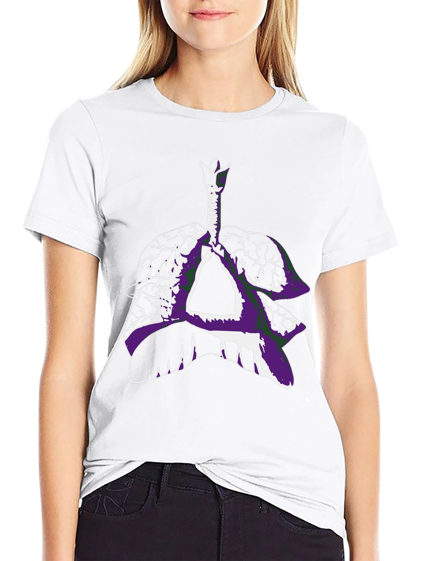 Anatomical Lungs T-Shirt - Black Graphic Tee