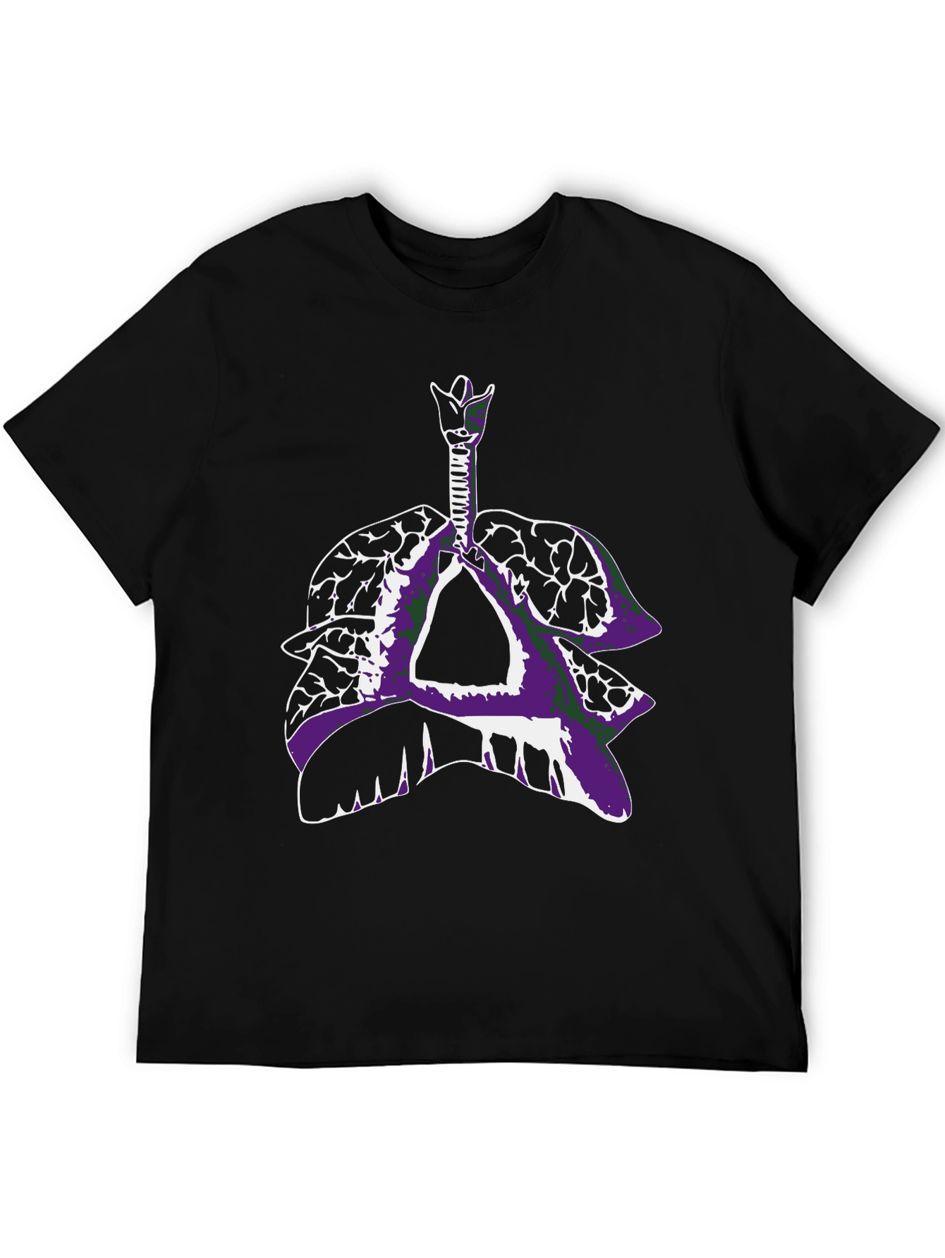 Anatomical Lungs T-Shirt - Black Graphic Tee