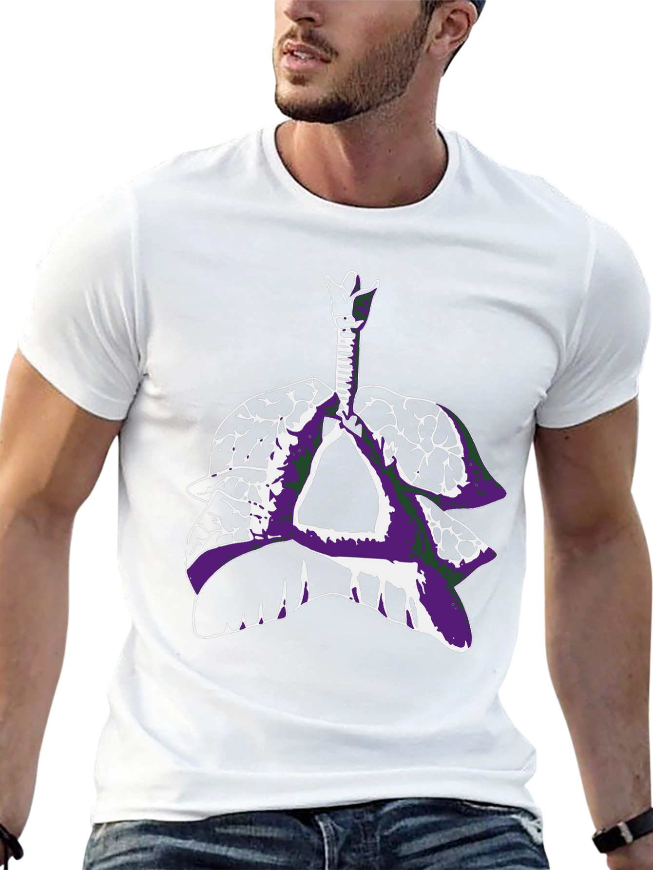 Anatomical Lungs T-Shirt - Black Graphic Tee