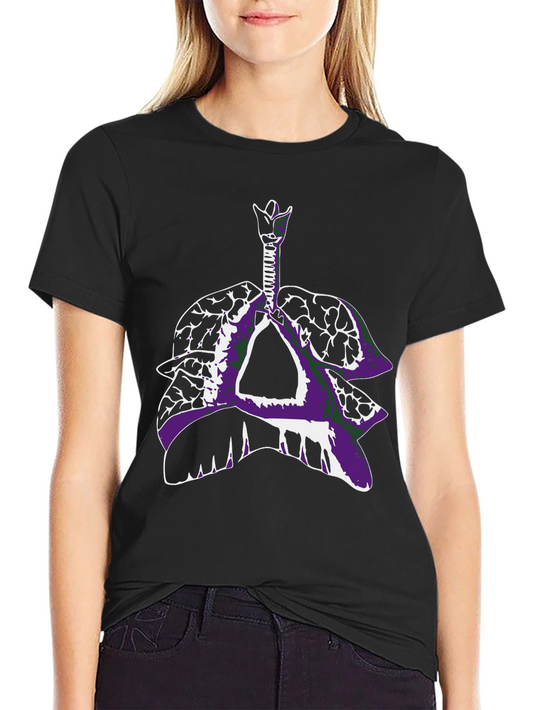 Anatomical Lungs T-Shirt - Black Graphic Tee