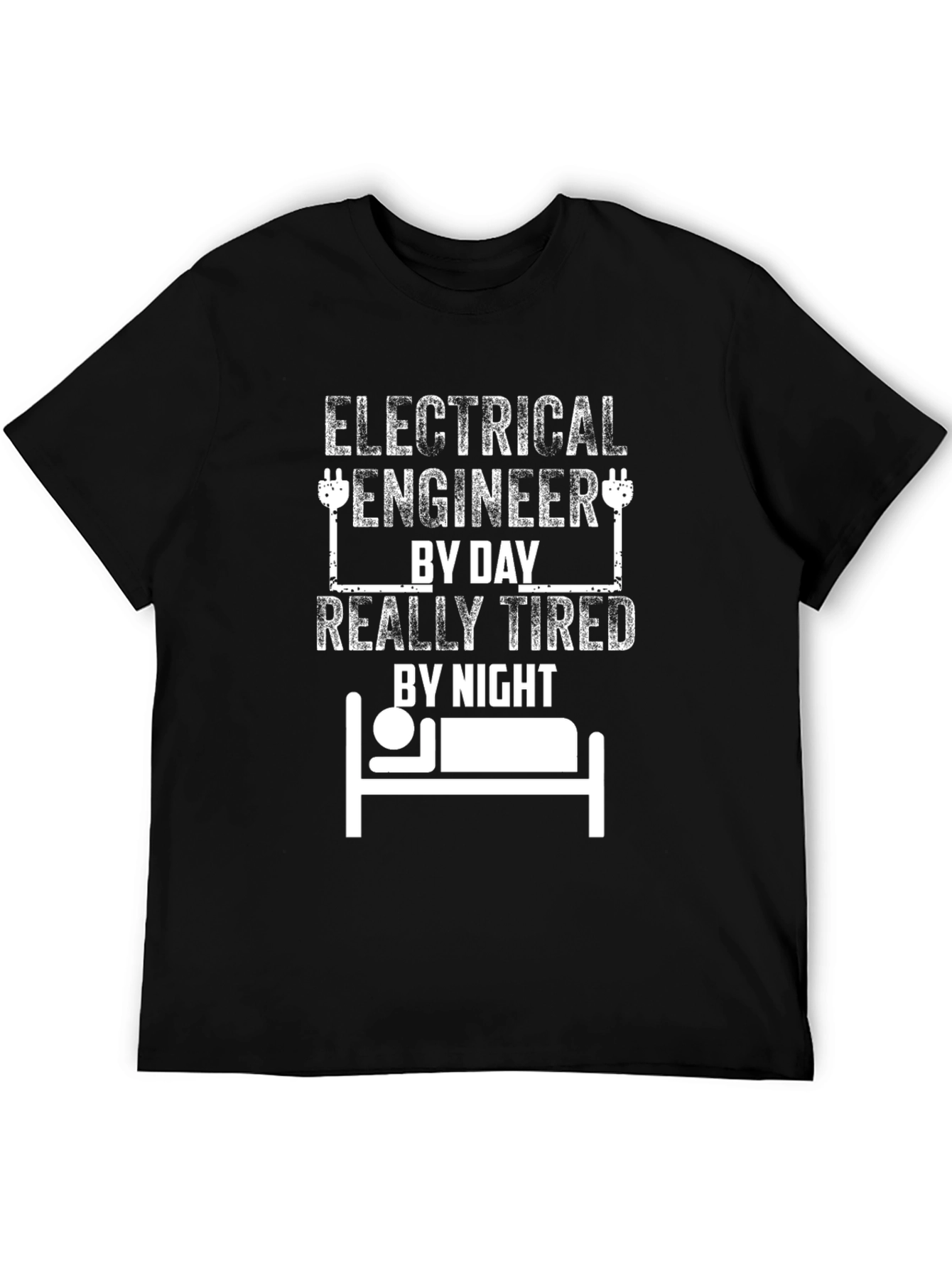 Electrical Engineer Tired Funny Black T-Shirt