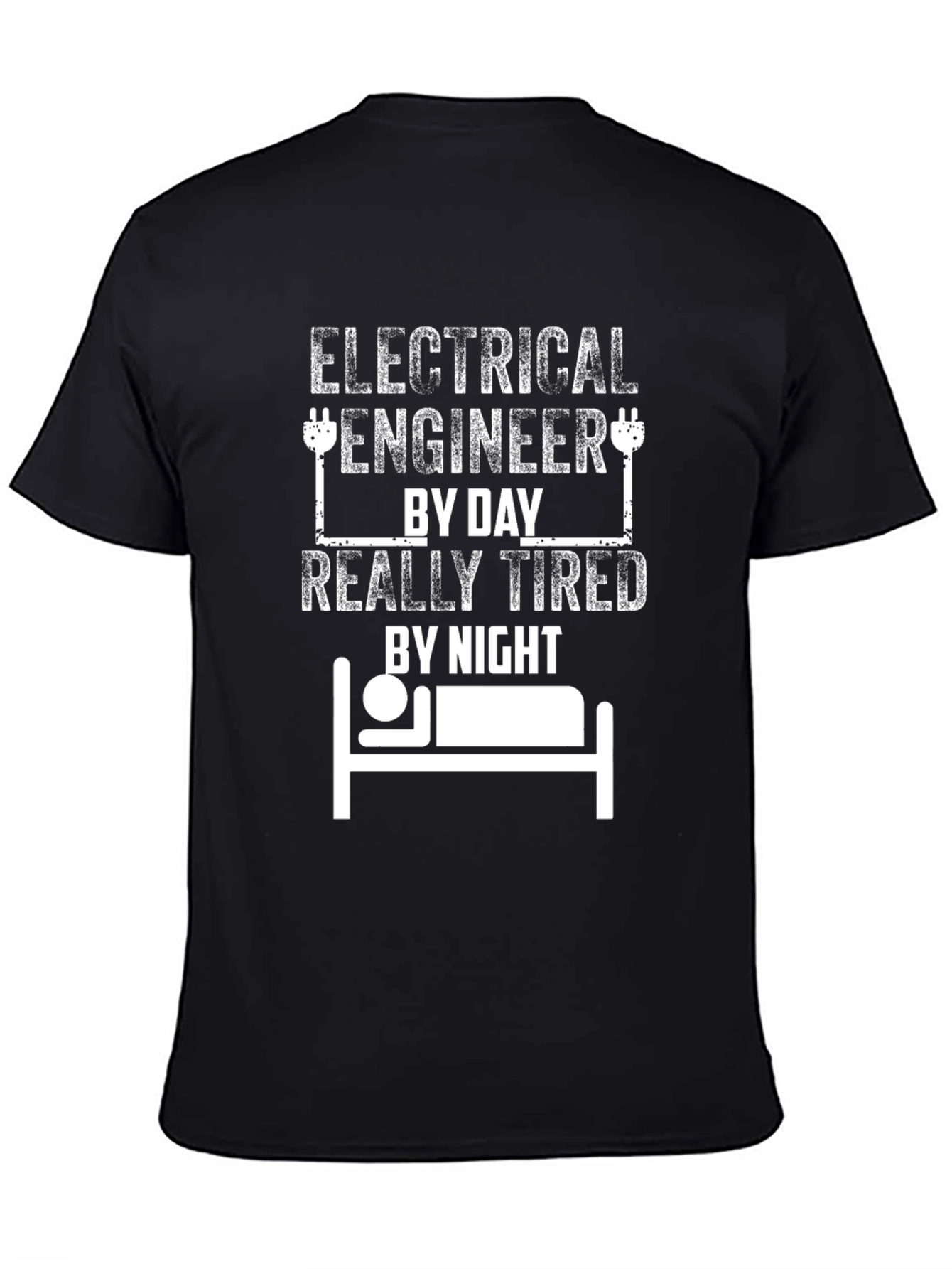 Electrical Engineer Tired Funny Black T-Shirt