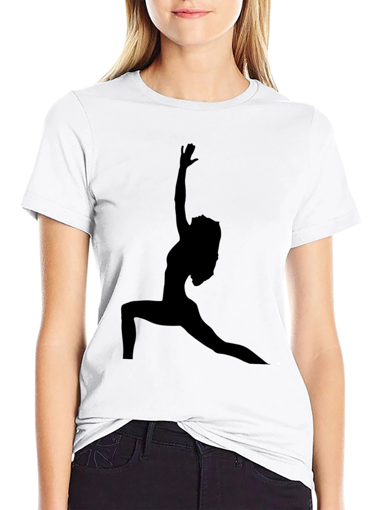 Yoga Silhouette Graphic Black T-Shirt