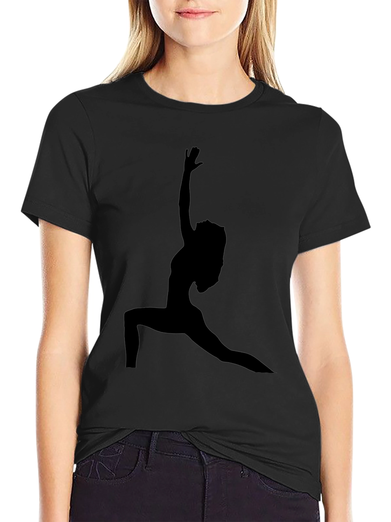Yoga Silhouette Graphic Black T-Shirt