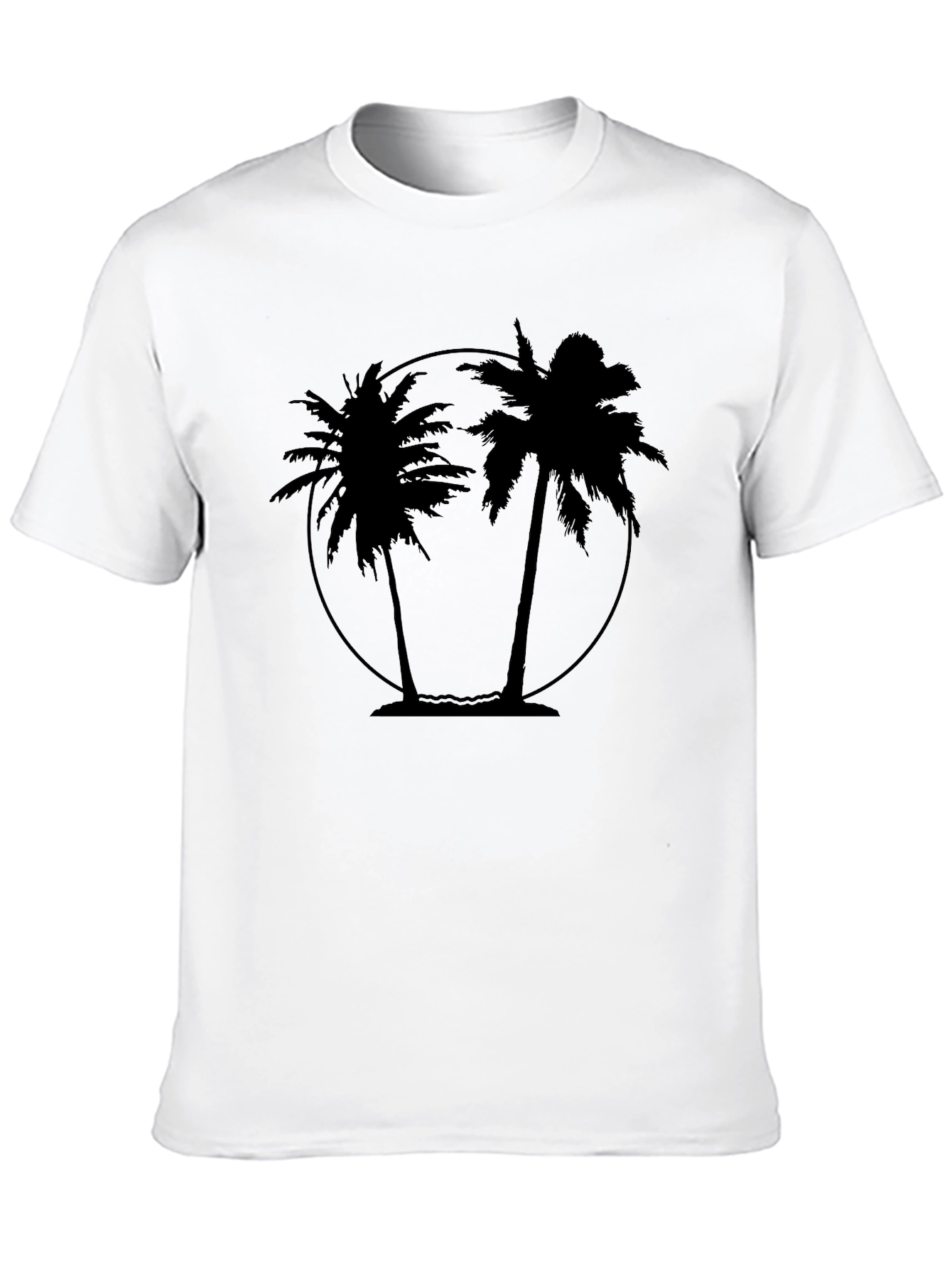 Mens Black Palm Tree Graphic Tee