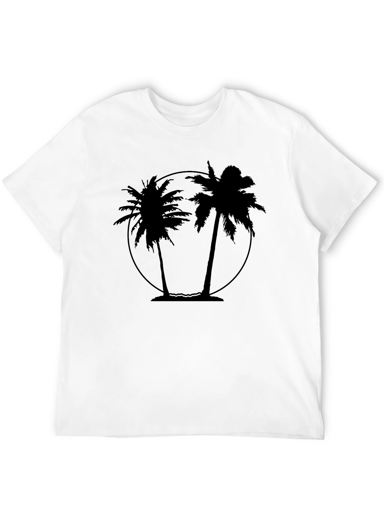 Mens Black Palm Tree Graphic Tee