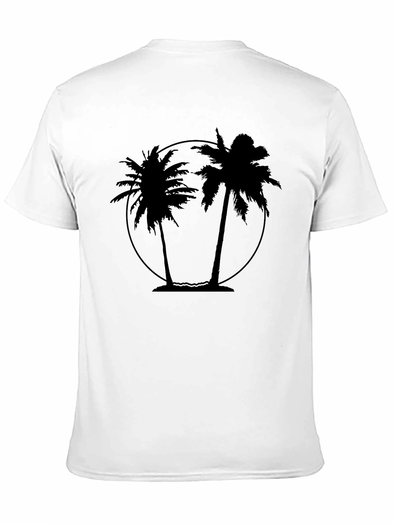 Mens Black Palm Tree Graphic Tee