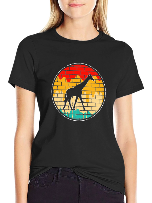 Giraffe Brick Wall Graphic Tee
