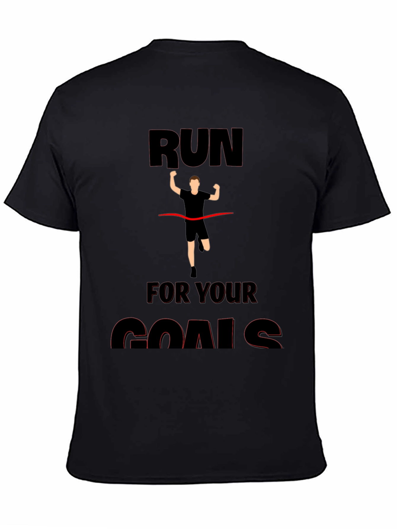 Run For Your Goals Graphic Black T-Shirt