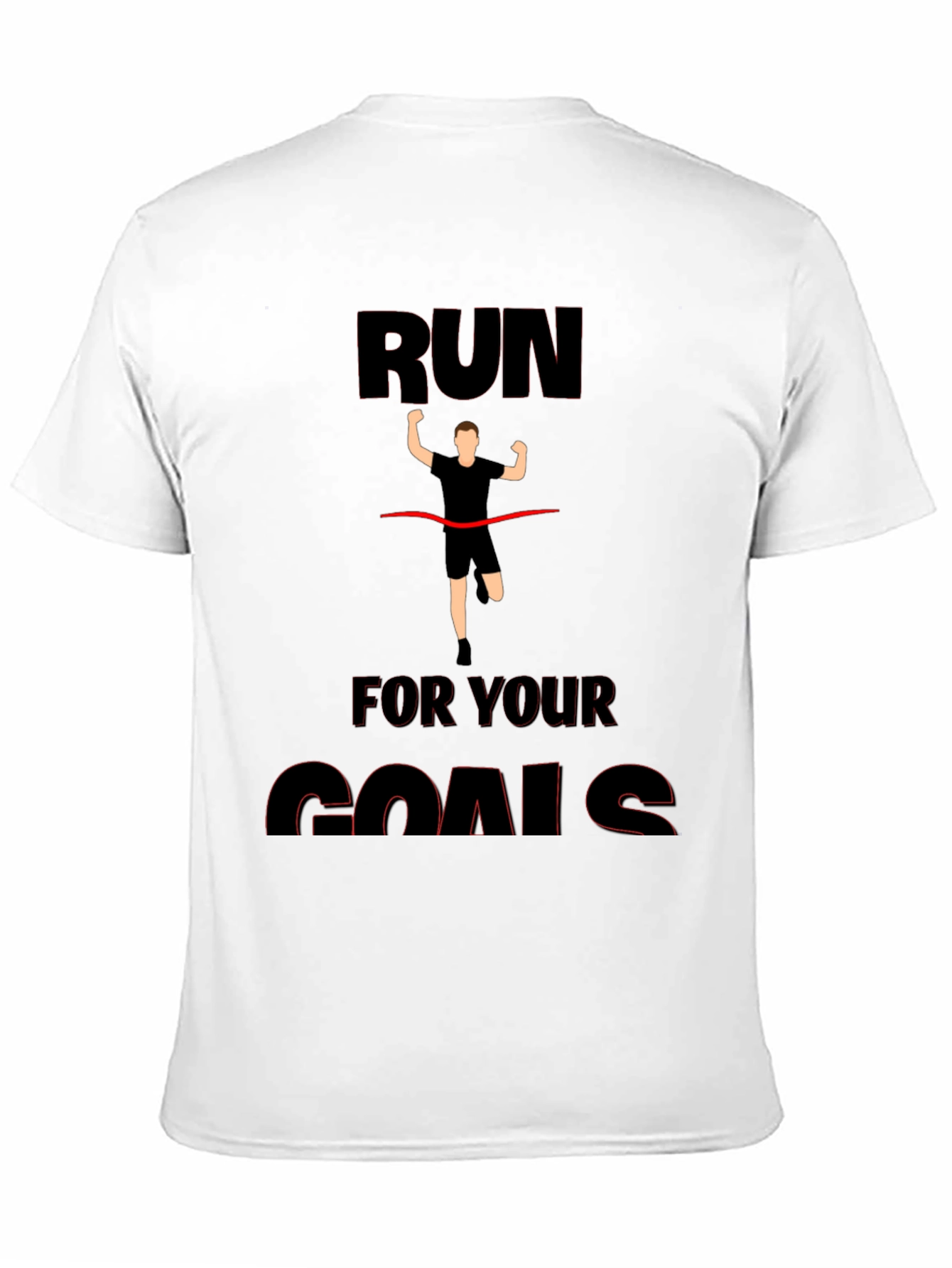 Run For Your Goals Graphic Black T-Shirt
