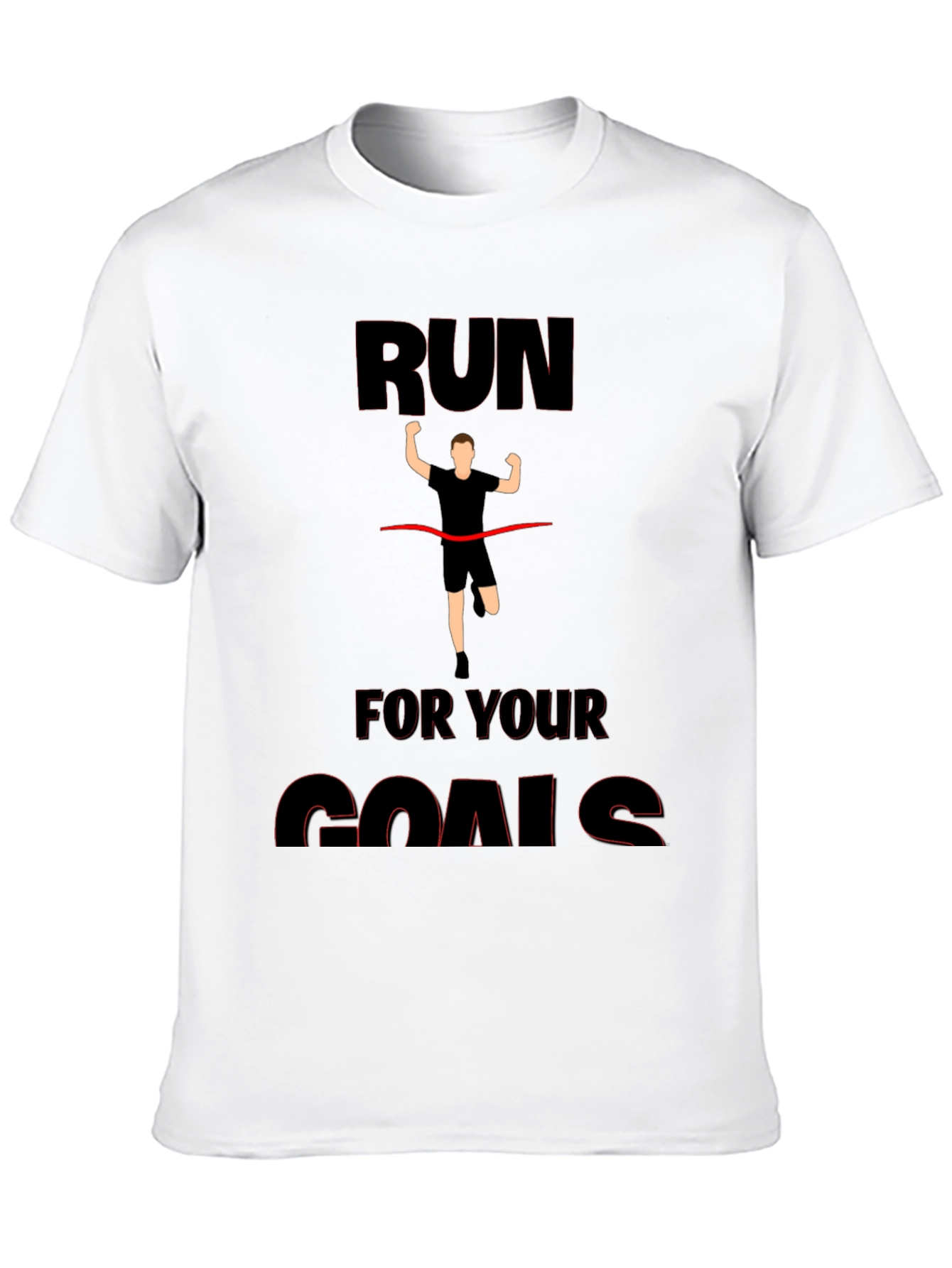 Run For Your Goals Graphic Black T-Shirt