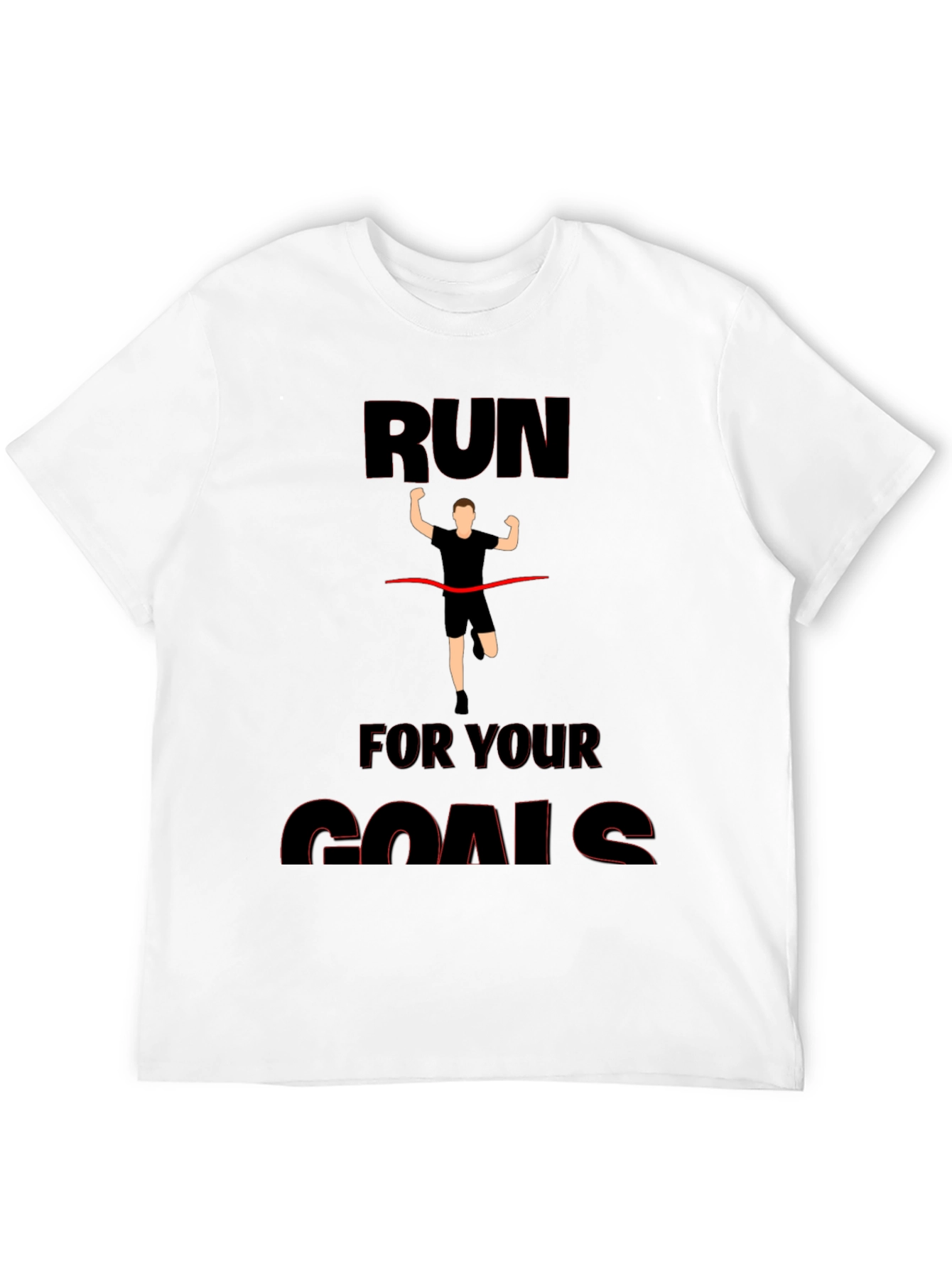 Run For Your Goals Graphic Black T-Shirt