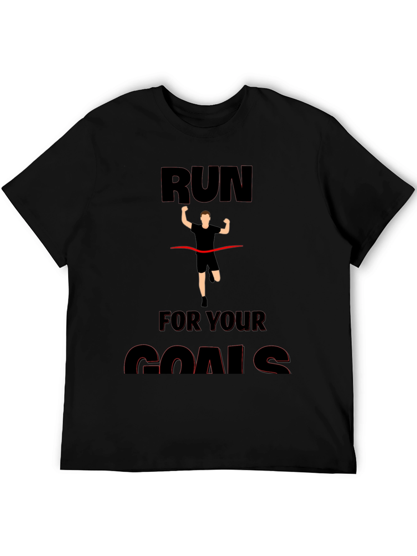 Run For Your Goals Graphic Black T-Shirt